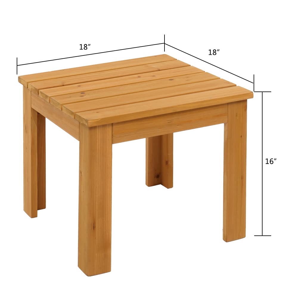 Portable Outdoor Side Table - Natural Rectangular Wood Patio Coffee Table for Garden, Porch, Balcony & Yard | Perfect for Coffee, Drinks & Relaxing in Your Outdoor Space