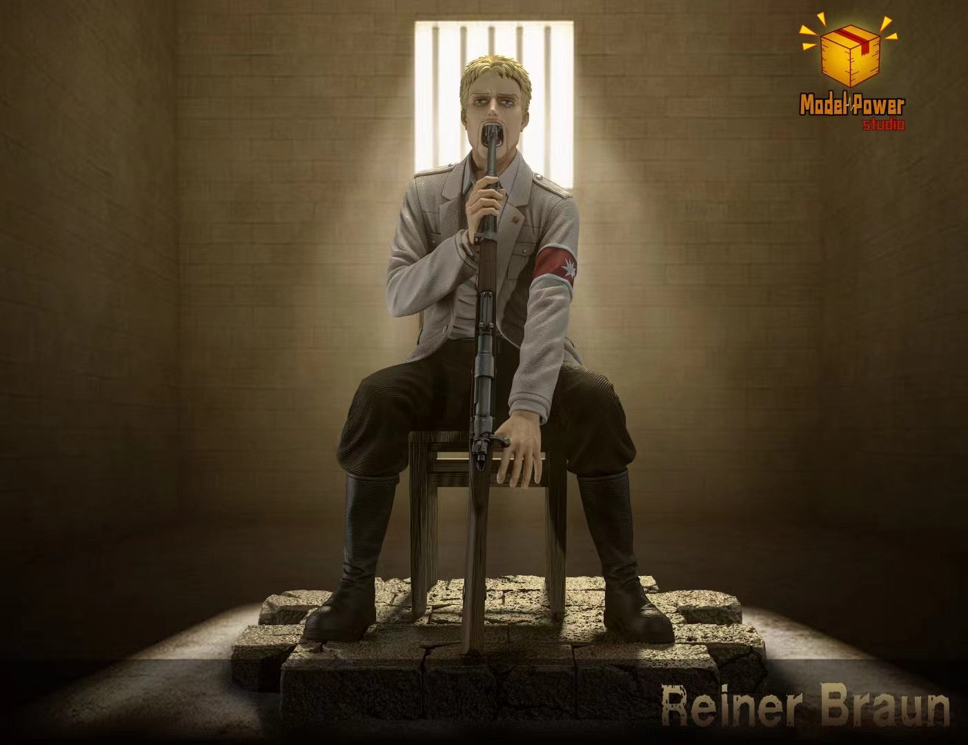 Model Power Studio Reiner Braun Action Figure - Anime Collectible for Attack on Titan Fans | Perfect for Display, Cosplay, and Gift Giving