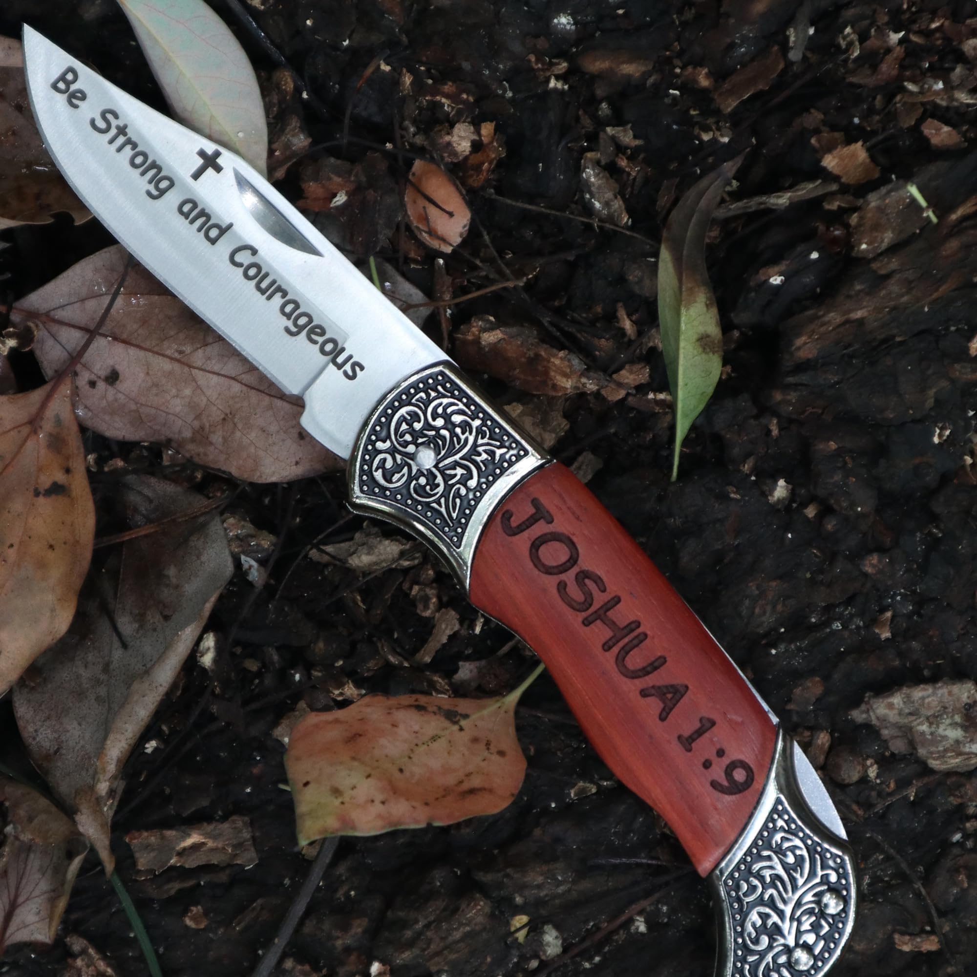 Engraved Joshua 1:9 Bible Verse Tool - Christian Gift for Baptism & Confirmation