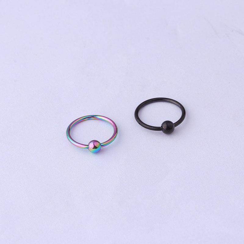 16G Surgical Steel Ball Hinged Septum Clicker Hoop Rings - Body Jewelry for Nose, Lip, Ear Piercing | Hypoallergenic & Comfortable for Daily Wear | HSPJ704