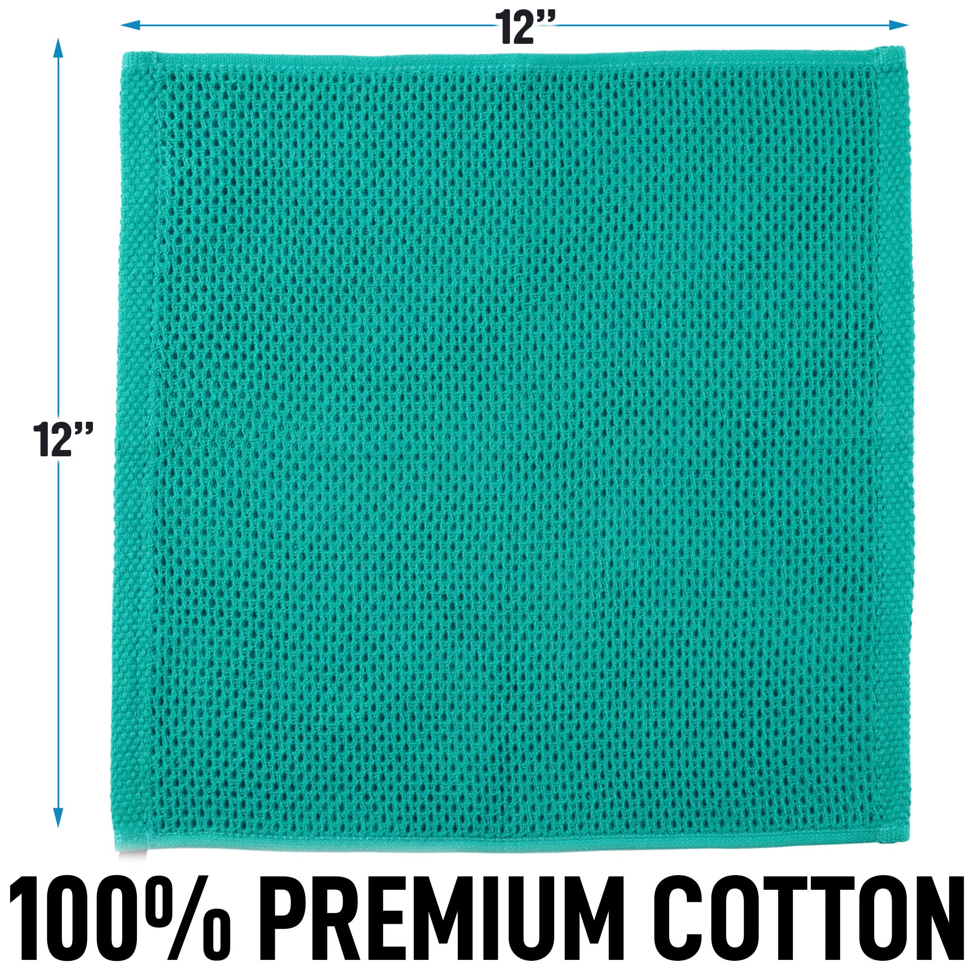 Zulay Premium 6-Pack 100% Cotton Waffle Weave Kitchen Towels - 12x12