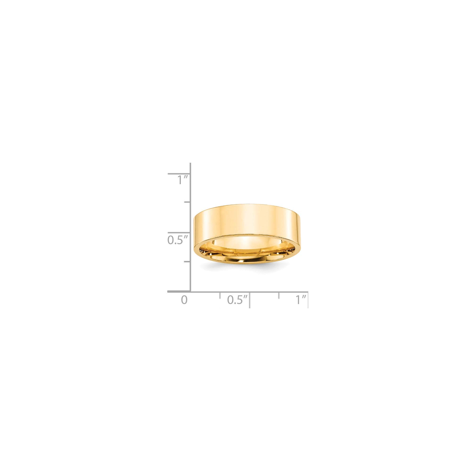 14k Yellow Gold 7mm Comfort Fit Band - Size 6 for Women