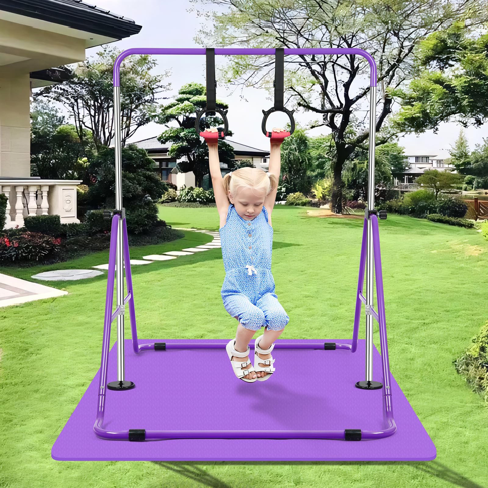 Adjustable Gymnastics Bars for Kids - Foldable Training Equipment for Home Gym