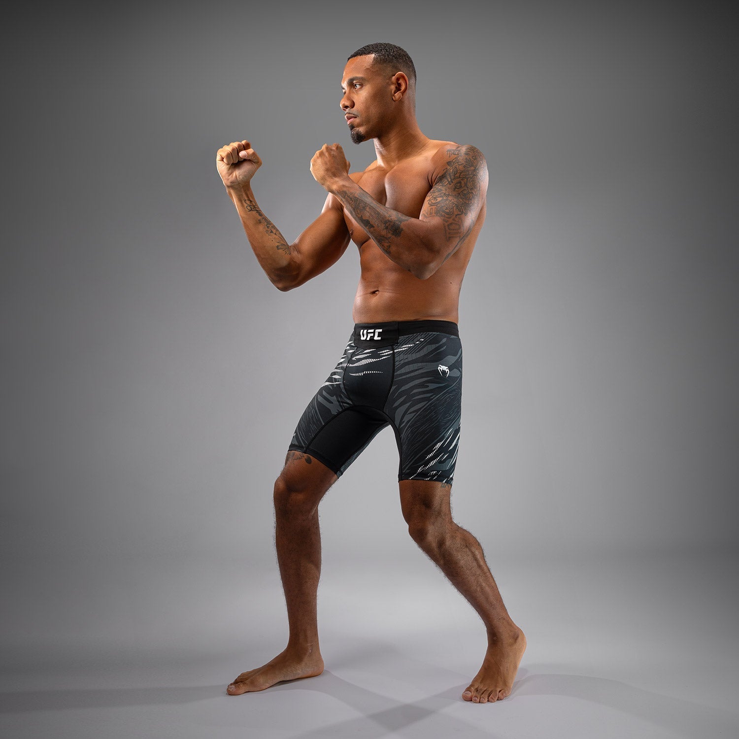 Venum UFC Fusion Authentic Men's Vale Tudo MMA Shorts - Black Fight Night Training & Competition Gear for MMA, BJJ & Muay Thai