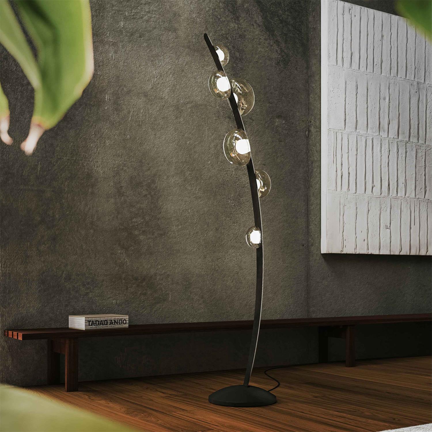 Modern Bubble Glass Floor Lamp - Elegant LED Standing Light for Living Room, Bedroom & Office - Perfect for Ambient Lighting & Home Decor