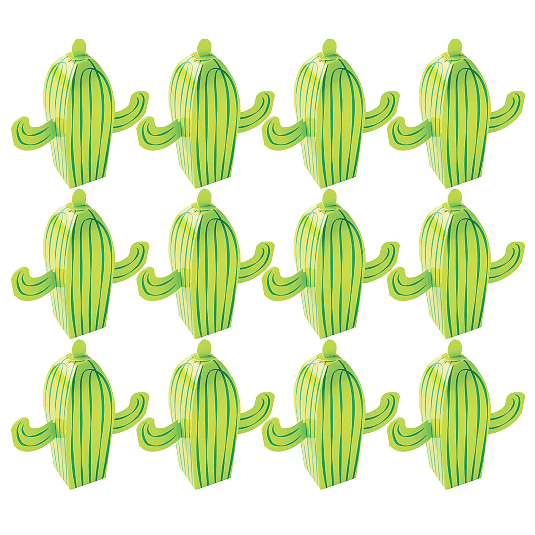 Cactus Party Favor Boxes - 12 Pack Mexican Fiesta Goodie Bags for Cinco De Mayo, Baby Shower, Boho Jungle Theme Birthday Party Supplies | Perfect for Wedding Favors, Bridal Showers & Themed Events