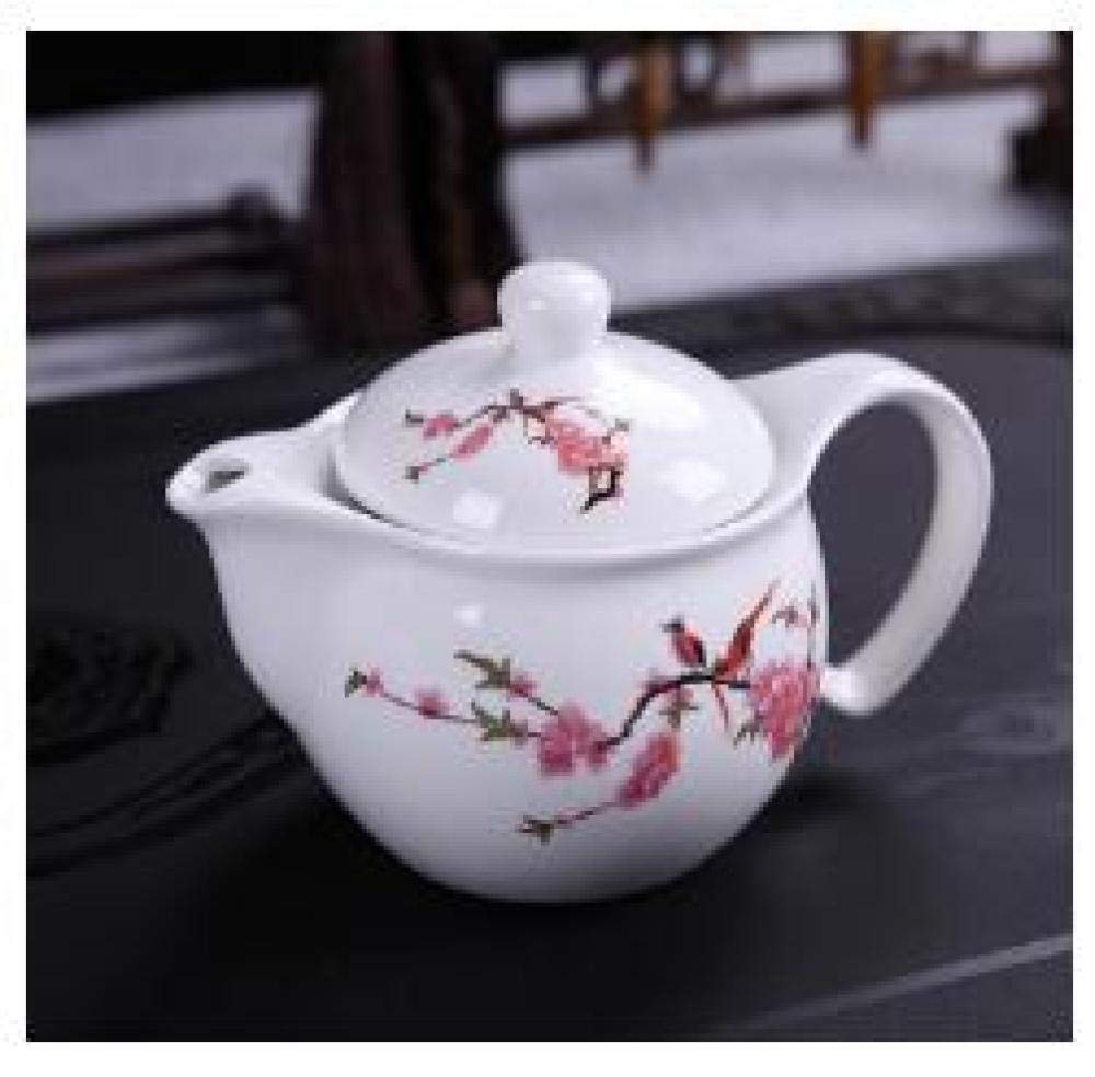 Premium Porcelain Tea Set - 300ml Traditional Chinese Kungfu Teapot with Cup, Travel & Office Tea Kettle, Elegant Porcelain Teaware for Home Brewing, Gifts & Daily Tea Ceremony