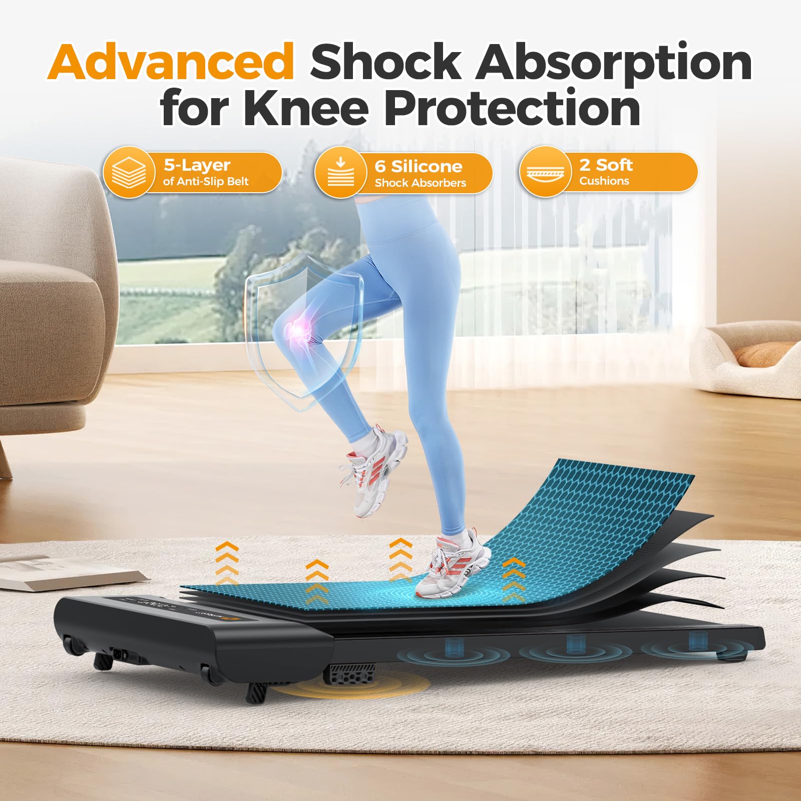Under Desk Treadmill with Incline - 2 in 1 Walking Pad for Home & Office, 300 lbs Capacity Portable Treadmill with Remote Control & LED Display - Perfect for Work from Home, Small Spaces & Apartment Workouts