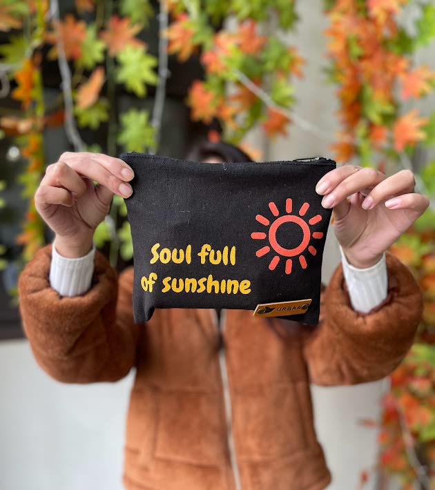 Black Canvas Zipper Pouch for Travel - Waterproof Makeup & Jewelry Organizer Bag - Perfect for Toiletries, Accessories & Small Essentials Storage