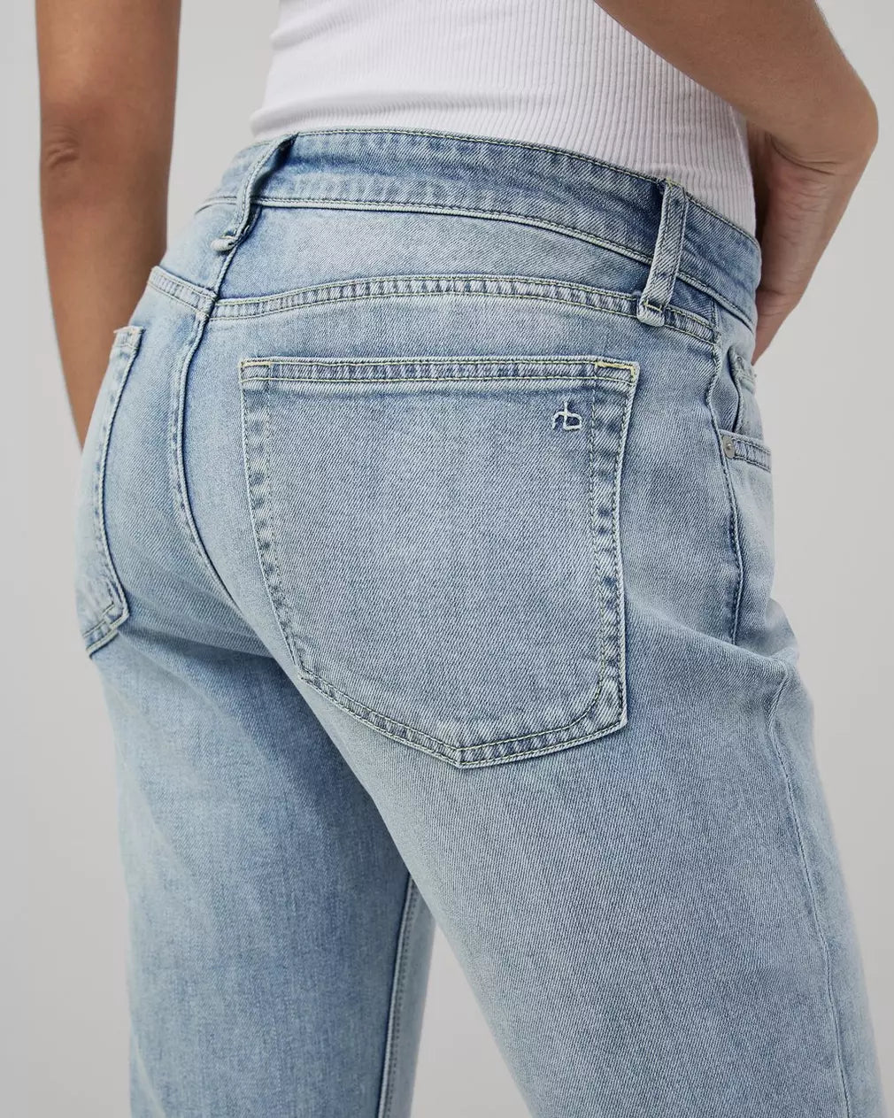 Dre Low Rise Boyfriend Jeans for Women - White Haven Distressed Denim | Casual Comfort Fit for Everyday Wear & Weekend Outings