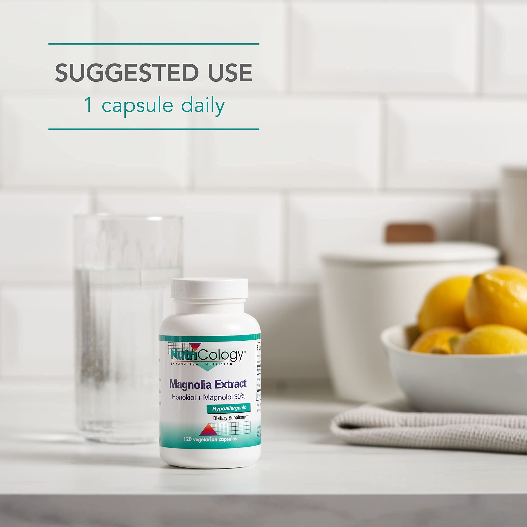Nutricology Magnolia Bark Extract Supplement - 120 Vegetarian Capsules for Stress Relief, Sleep Support & Cortisol Management with Honokiol & Magnolol | Natural Relaxation Aid for Anxiety, Insomnia & Daily Wellness
