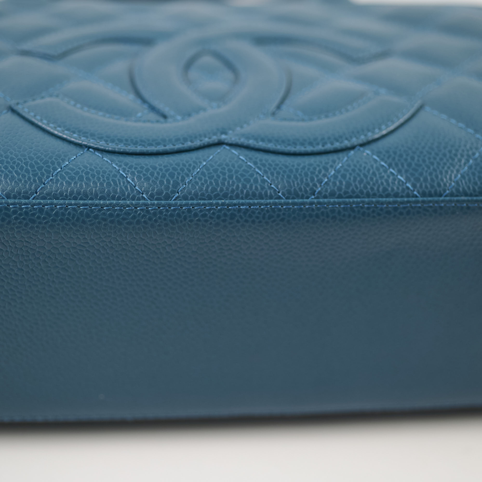 Chanel Quilted Caviar Leather Bowling Bag in Blue - Luxury Designer Handbag for Women, Perfect for Everyday Use, Travel & Shopping