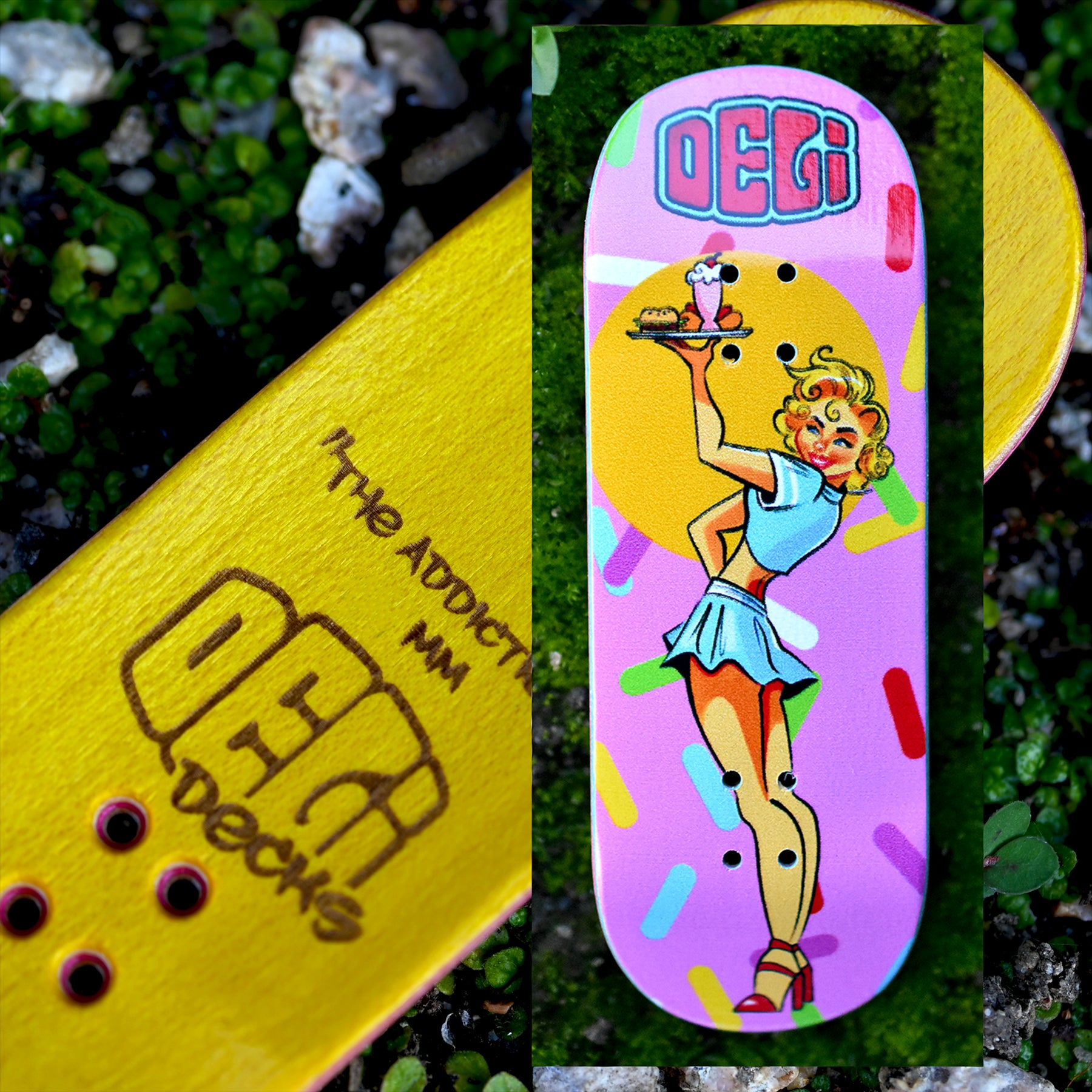 DeliDecks Professional Fingerboard Skateboard Deck - Mini Skateboard for Finger Tricks & Stunts - Perfect for Skateboard Enthusiasts & Collectors - Great for Indoor Play, Office Fun & Skateboarding Practice