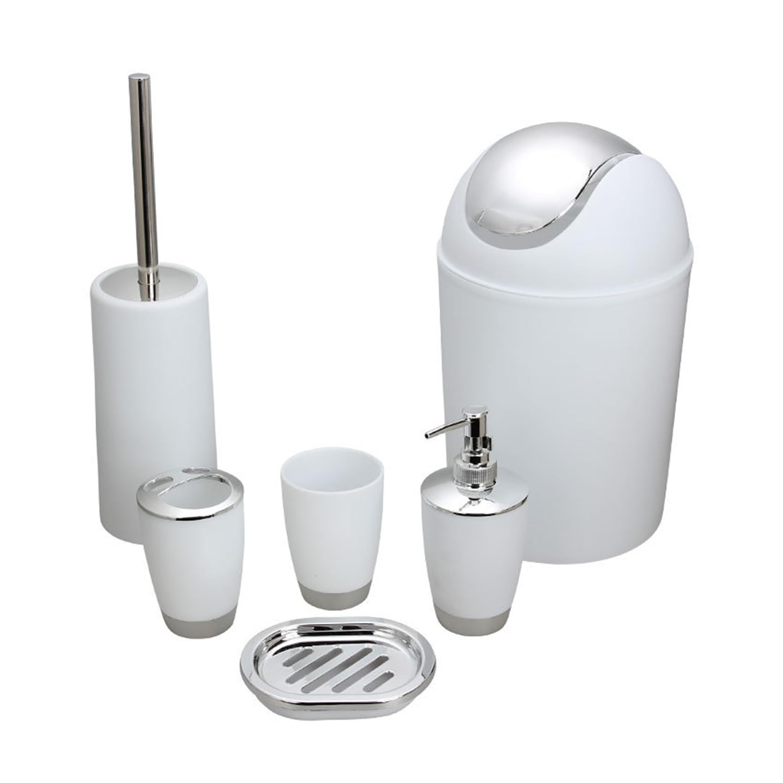 6-Piece Bathroom Essentials Kit - Toothbrush, Mouthwash Cup & Toiletries Set for Travel, Dorm, or Home Use
