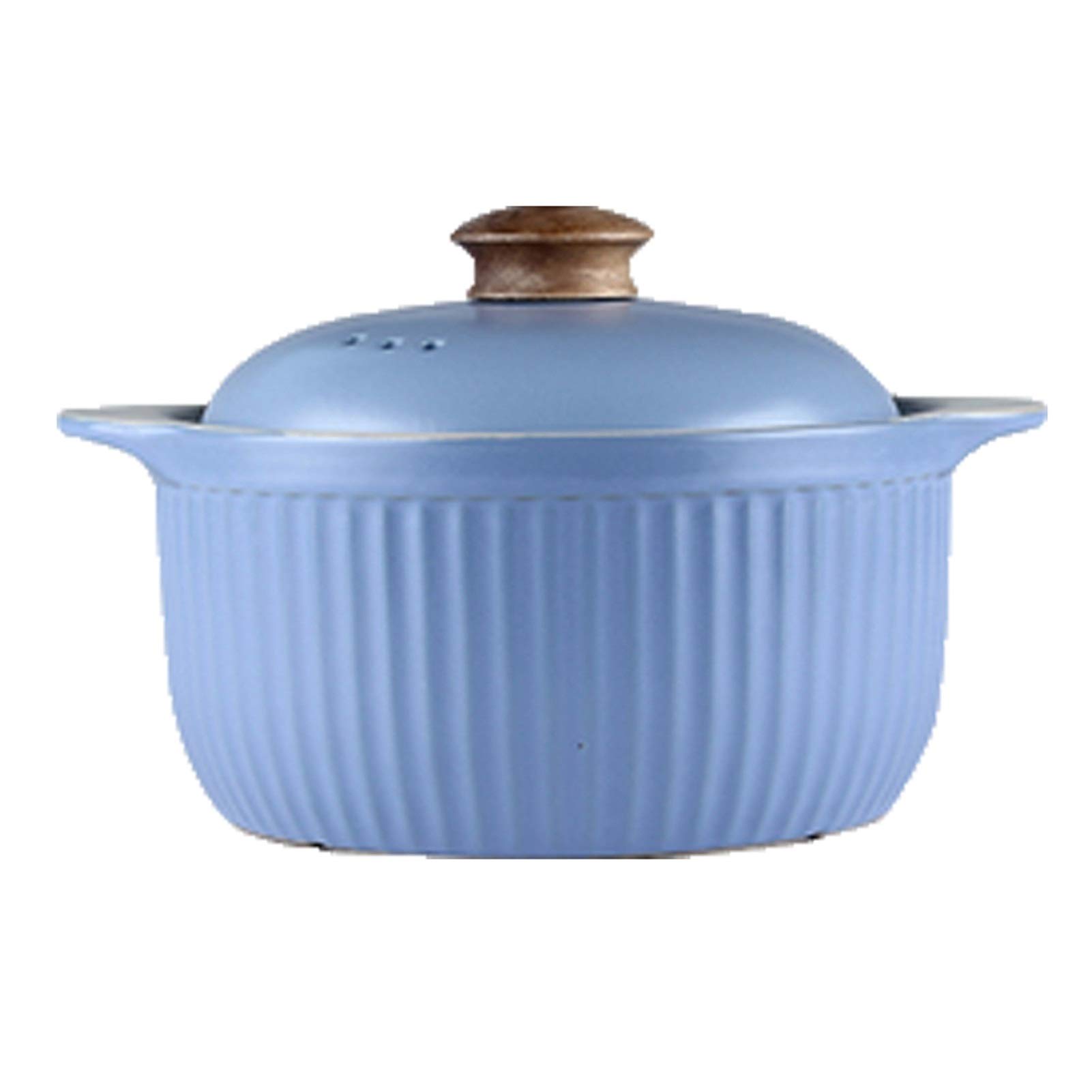 Ceramic Casserole Stock Pot with Lid - 2.6L Round Earthenware Cooking Pot | Australian Spodumene Material | Heat & Cold Resistant | Excellent Stability (Blue) | Perfect for Soups, Stews & Slow Cooking in Oven or Stovetop