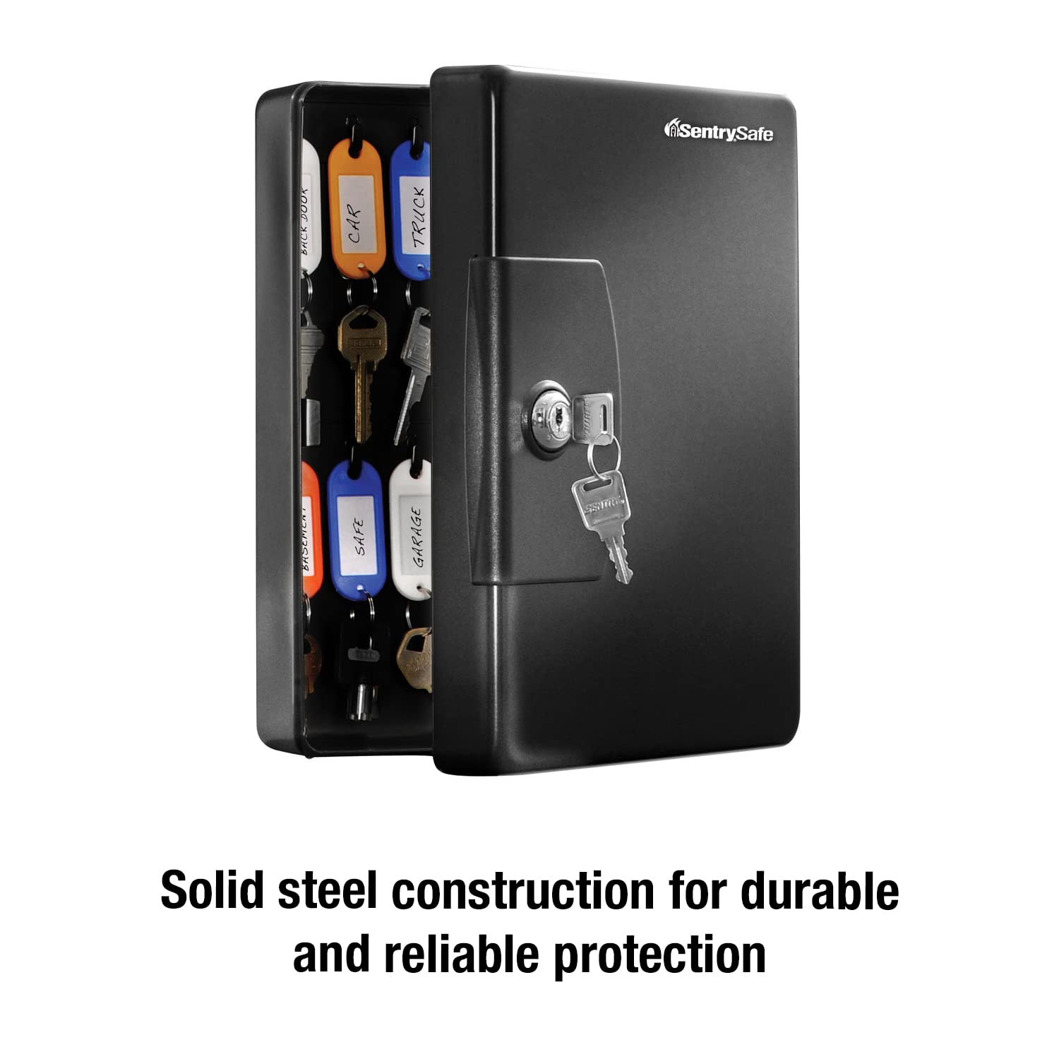 SentrySafe Key Box - Small Black Wall Mount Key Lock Box for Secure & Easy Access to Multiple Keys (0.06 Cubic Feet, KB-25) - Perfect for Home, Office & Garage Key Organization