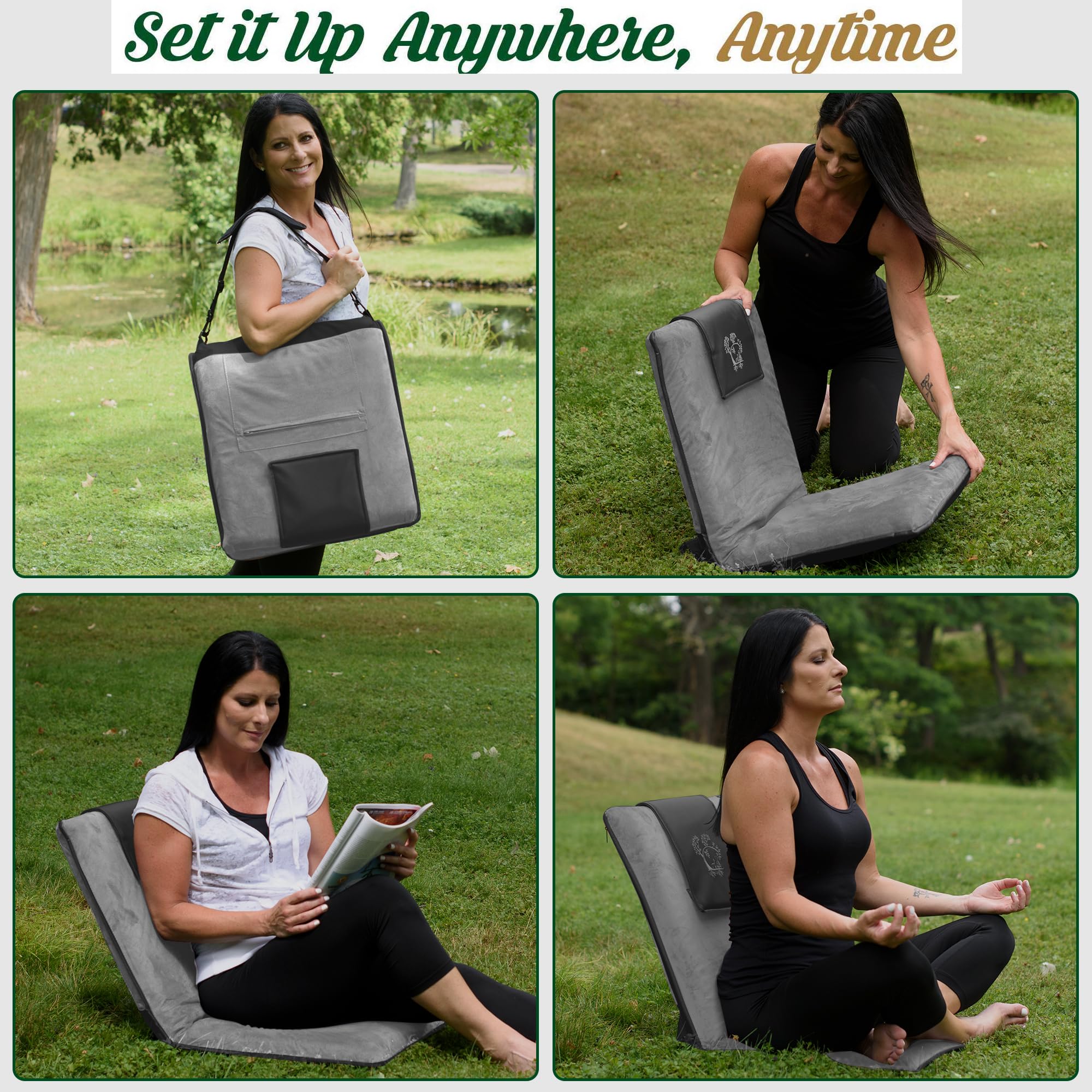 Premium Japanese Meditation Floor Chair with Adjustable Backrest - Foldable & Ergonomic Design for Yoga, Gaming, and Relaxation - Perfect for Home Meditation, Office Seating, and Zen Spaces