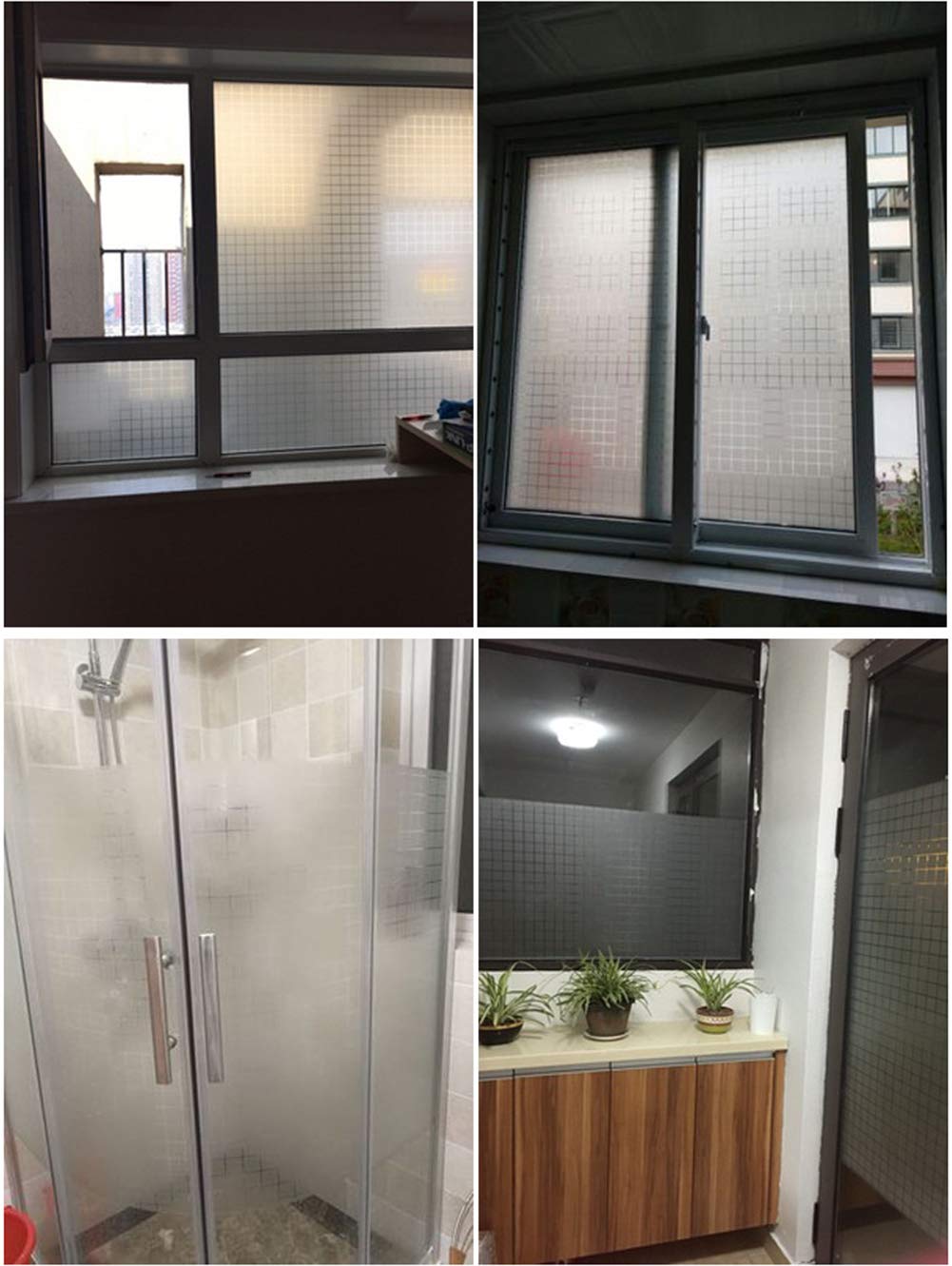 Girl and Cat Static Cling Window Privacy Film - Frosted Removable Non-Adhesive Glass Covering for Bathroom, Home & Office - UV Protection & Heat Control Window Decals (23.6