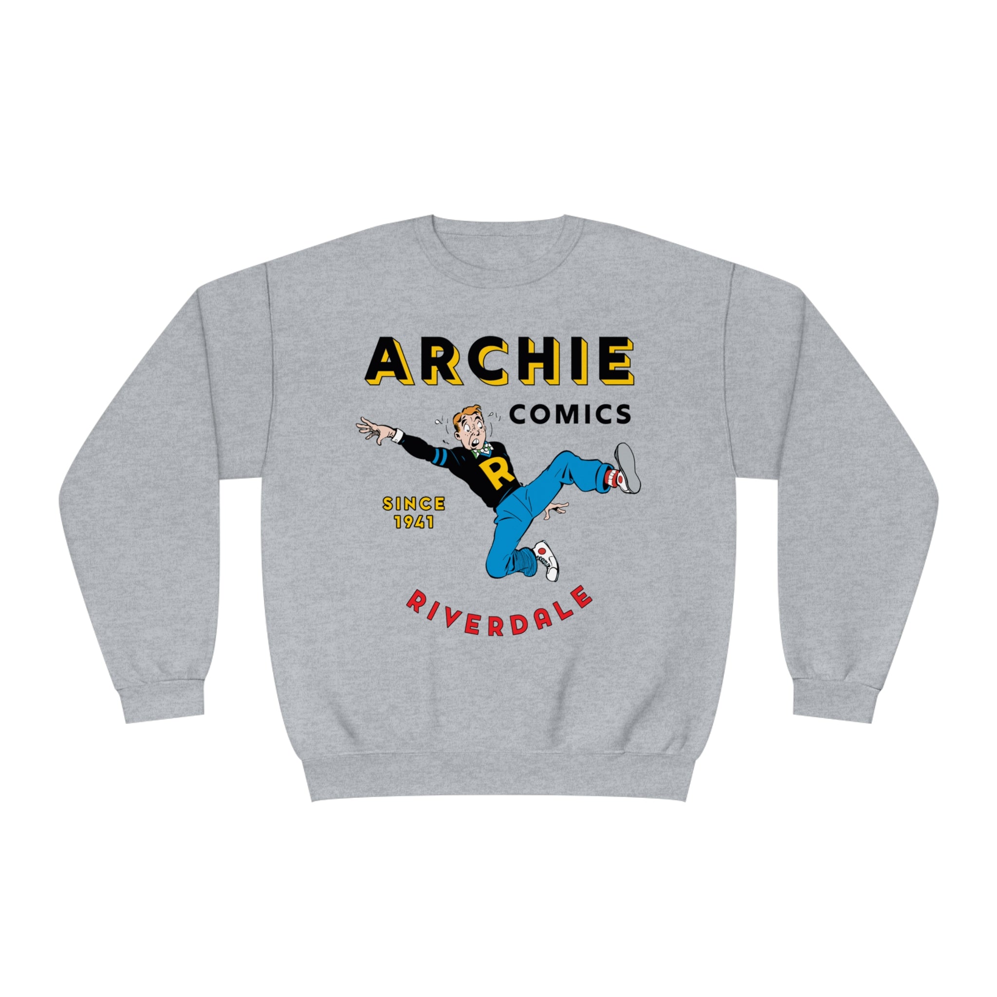 Archie Comics Since 1941 Unisex NuBlend® Crewneck Sweatshirt Featuring Archie Andrews - Retro Comic Style Cotton Pullover for Men & Women - Perfect for Casual Wear, Comic Conventions & Gift Giving