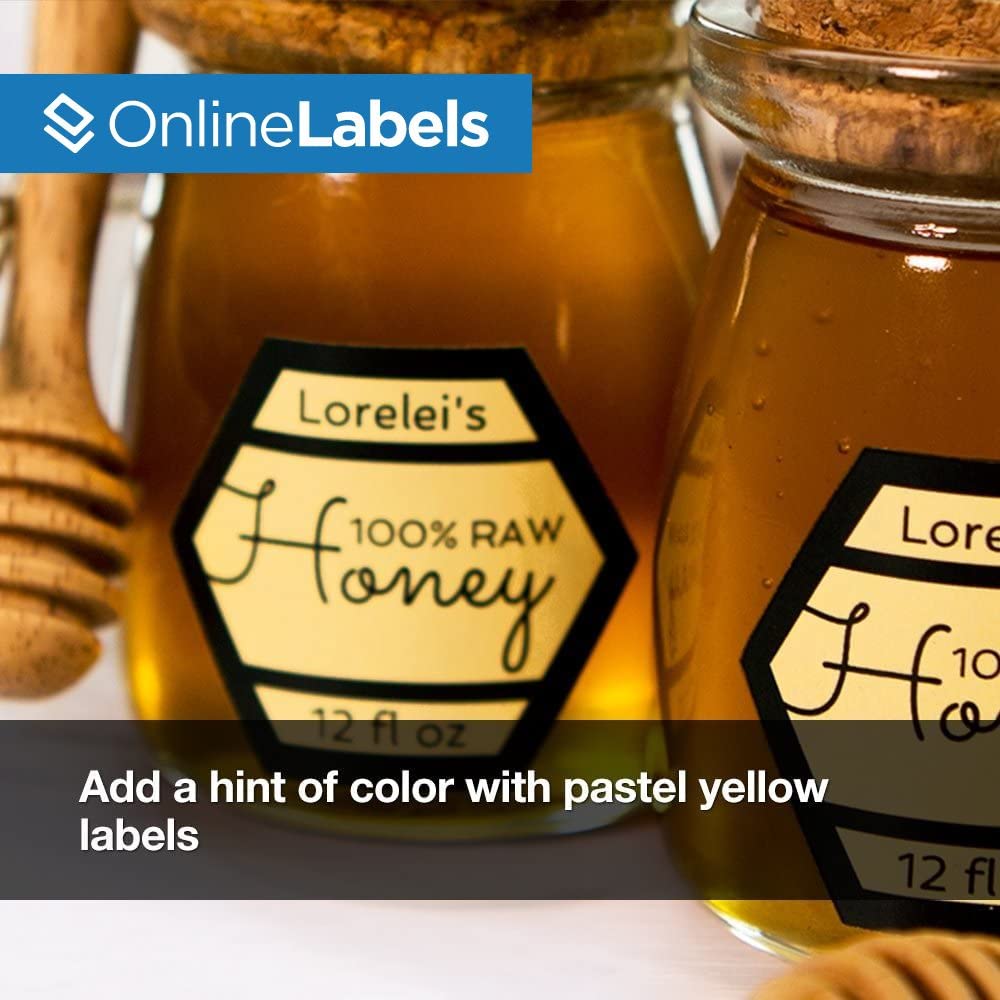 Pastel Yellow Sticker Paper - 100 Sheets 8.5x11 Full Sheet Labels for Inkjet & Laser Printers | Perfect for DIY Crafts, Scrapbooking & Product Labeling | Online Labels