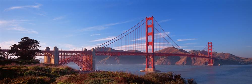 Peel & Stick Wall Mural - Golden Gate Bridge San Francisco California Wallpaper (60x20 inches) - Easy DIY Home Decor for Living Room, Bedroom & Office