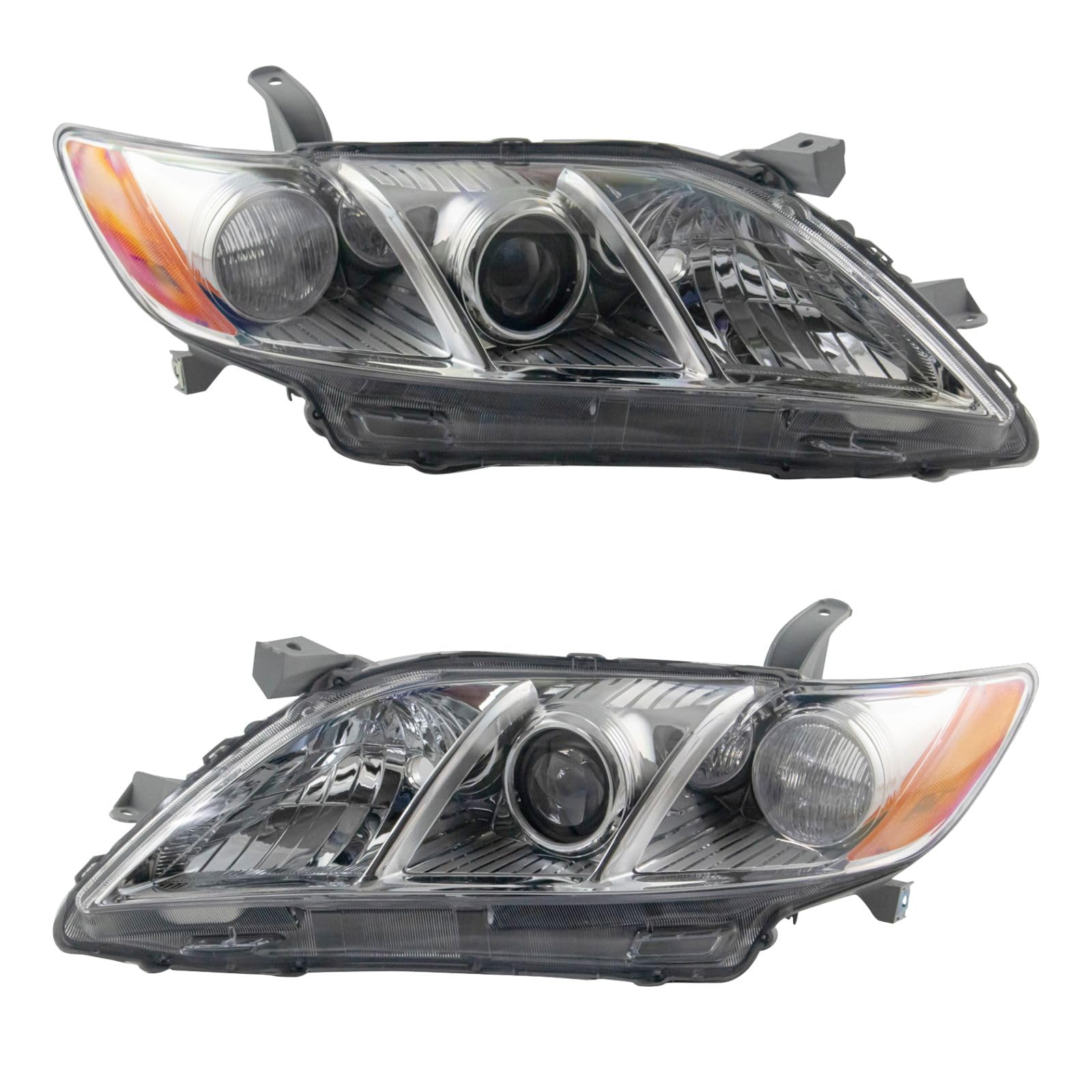 2007-2009 Toyota Camry Headlight Assembly Set - Driver & Passenger Side Replacement Headlights (TO2518105 TO2519105) - Perfect for Night Driving & Foggy Conditions