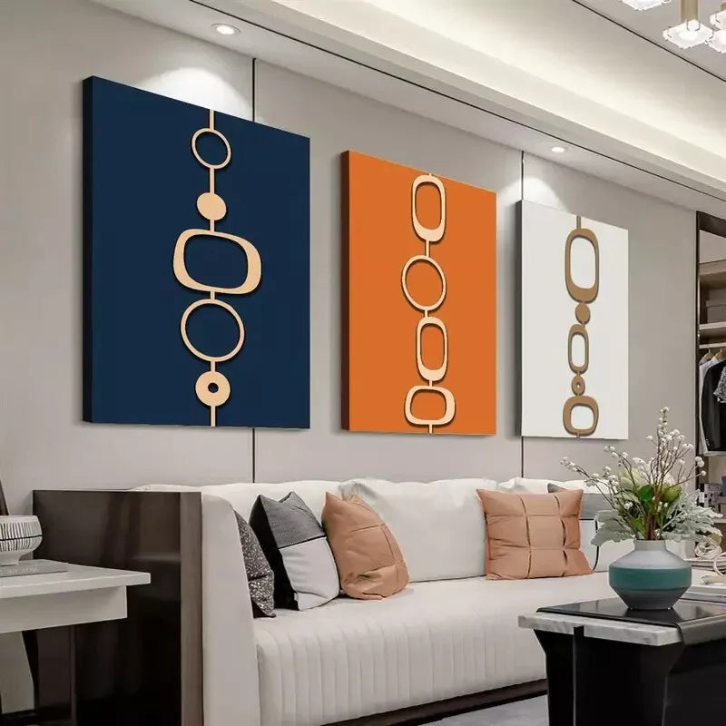 3-Piece Abstract and Geometric Art Canvas Wall Decor - 40x60cm Framed High-Quality Print - 100% Australian Made - Ready to Hang - Perfect for Living Room, Bedroom & Office Decor