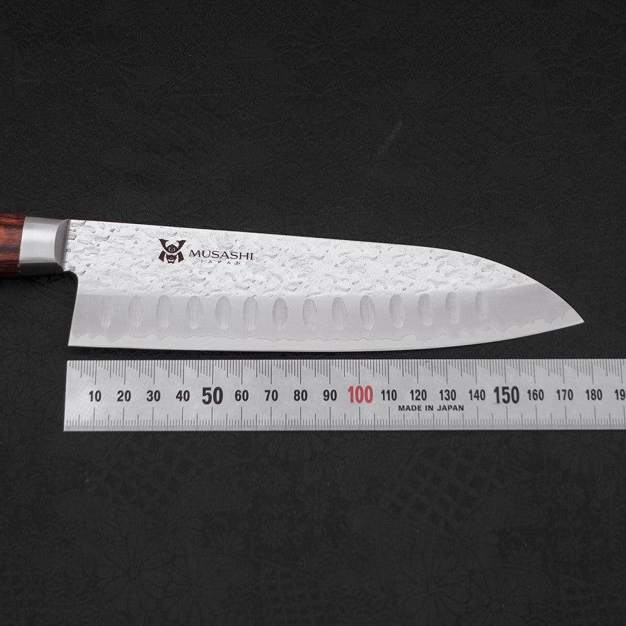 Premium Santoku Knife 180mm - VG-10 Stainless Steel Blade with Tsuchime Hammered Finish & Ergonomic Western Handle - Perfect for Slicing, Dicing, and Chopping Vegetables, Meat, and Fish