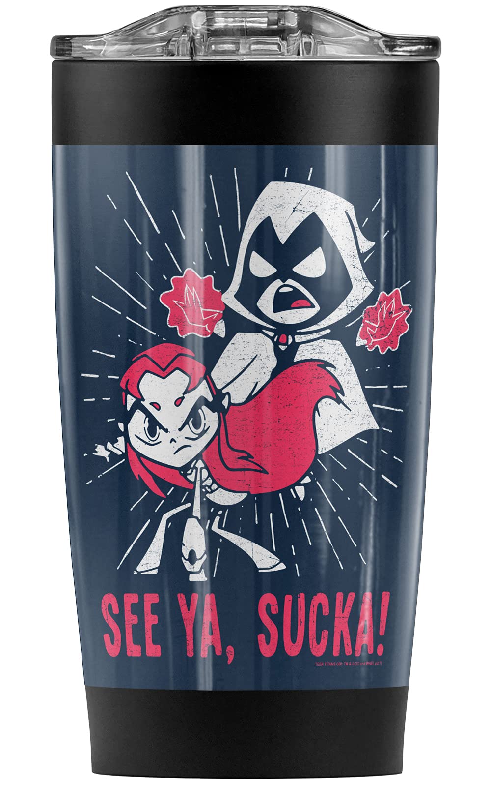 Teen Titans Go! Raven & Starfire Stainless Steel Tumbler 20oz - Vacuum Insulated Coffee Travel Mug with Leakproof Lid | Double Wall Insulation Keeps Drinks Hot/Cold for Hours | Perfect for School, Office, Gym & Outdoor Adventures