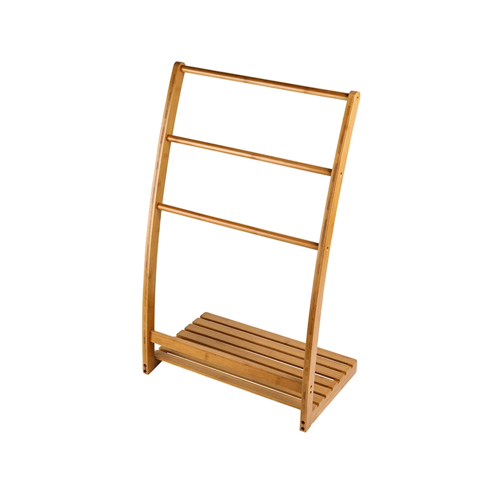 CALANDIS® Freestanding Towel Holder with 3 Rails - Sturdy Bathroom Organizer for Washcloths & Small Towels | Space-Saving Storage Solution for Bathroom, Kitchen, or Laundry Room