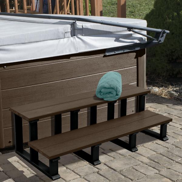48 Inch Hot Tub Spa Steps with Two Tiers - Non-Slip Entry & Exit Steps for Inflatable or Hard Shell Spas, Perfect for Backyard Relaxation