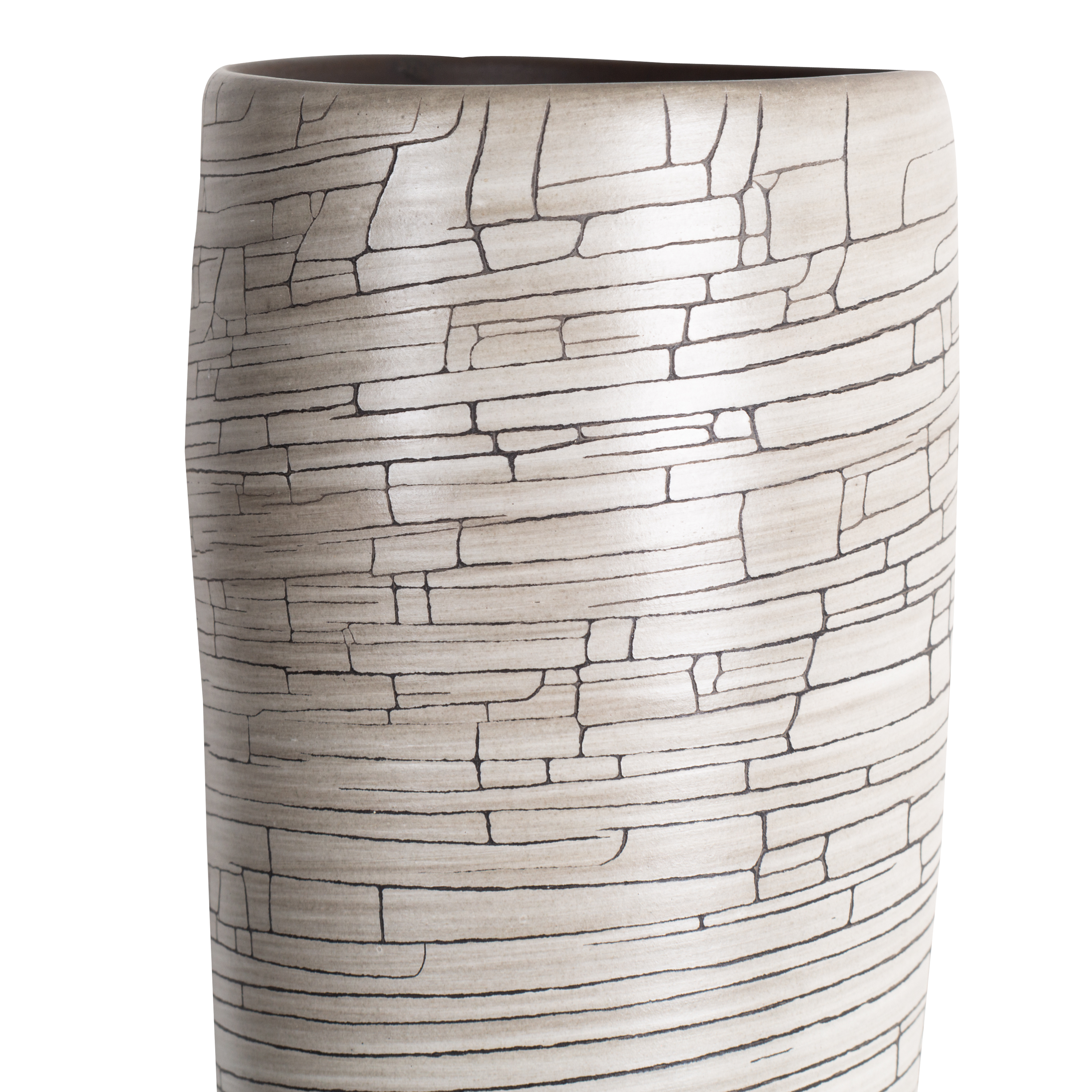 Handmade Crackle Glaze Ceramic Flute Vase - Elegant Home Decor for Living Room, Dining Table & Wedding Centerpieces