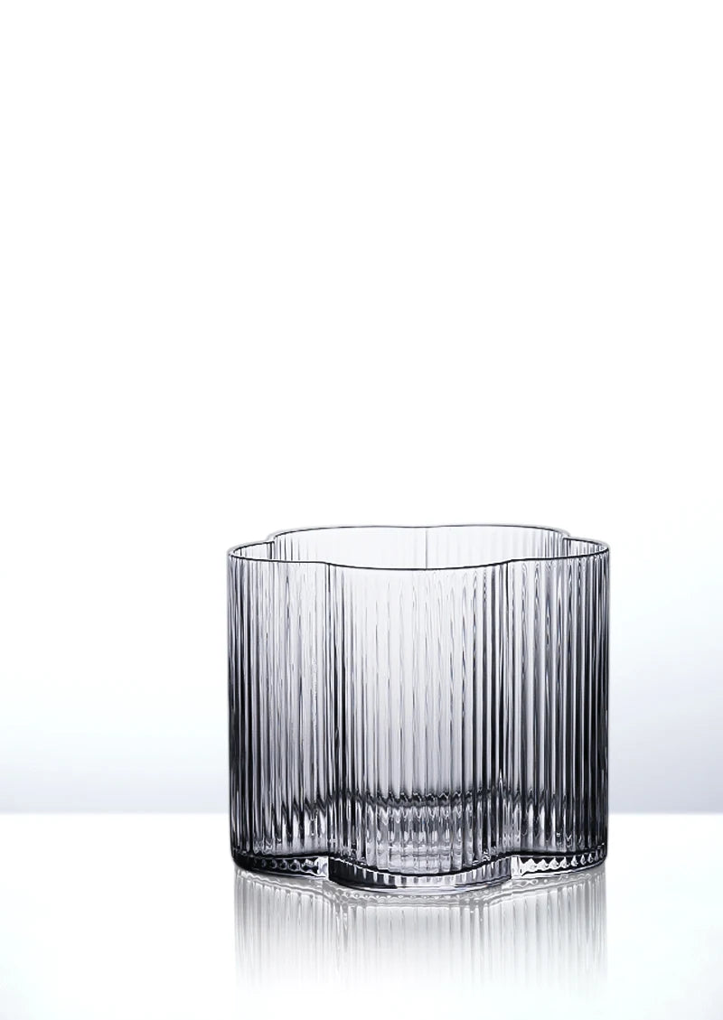Elegant Floral Scalloped Edge Glass Cups & Carafe Set - Perfect for Tea Parties, Bridal Showers, and Home Decor