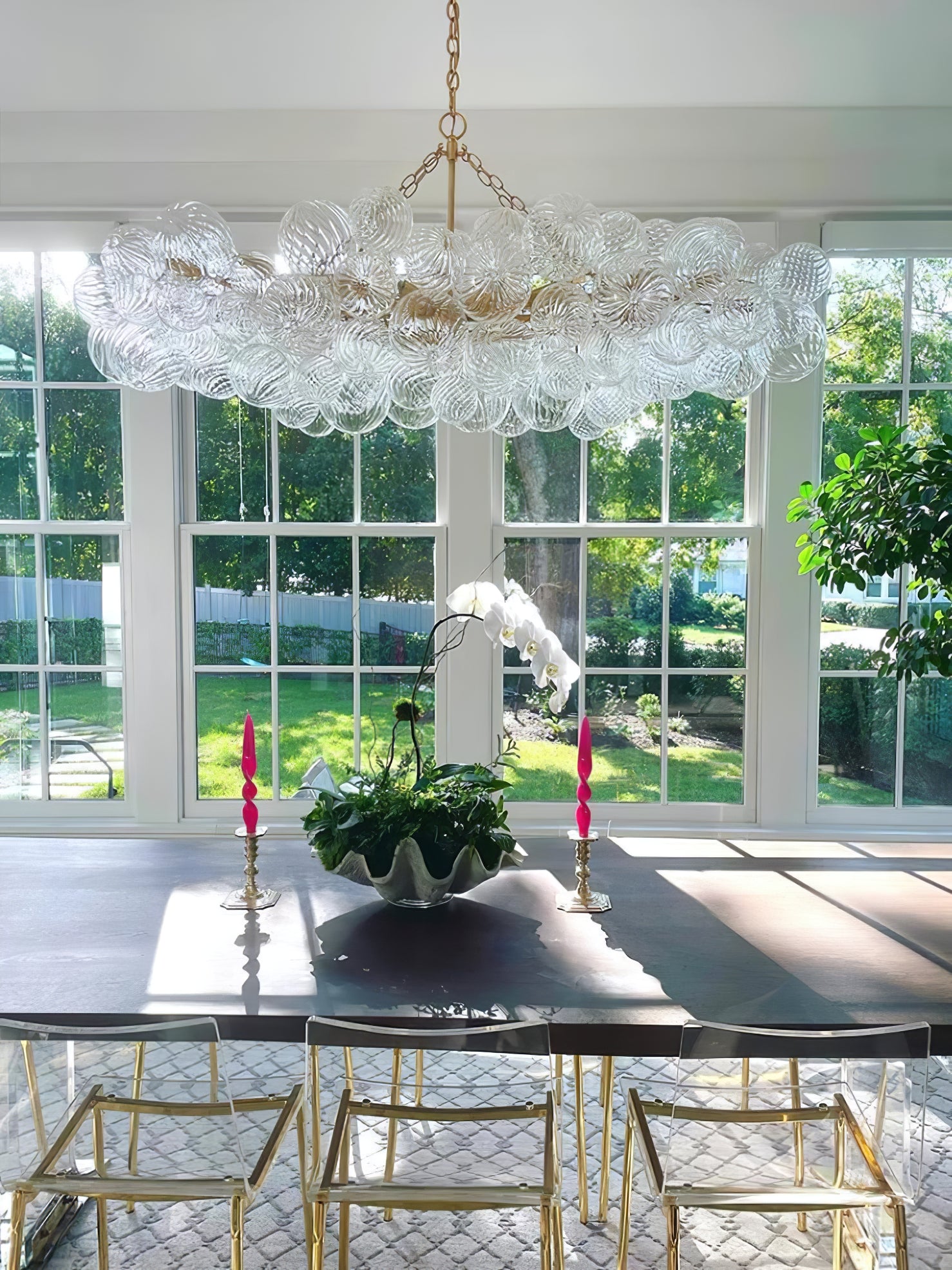 Elegant Glass Ball Bubbles Chandelier - Modern Crystal Ceiling Light Fixture for Dining Room, Living Room & Bedroom Decor