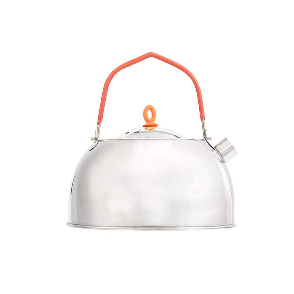 LIOOBO Stainless Steel Camping Kettle - Portable Outdoor Coffee & Tea Pot for Backpacking, Hiking, and Travel - Lightweight Water Boiler for Camp Stove Use