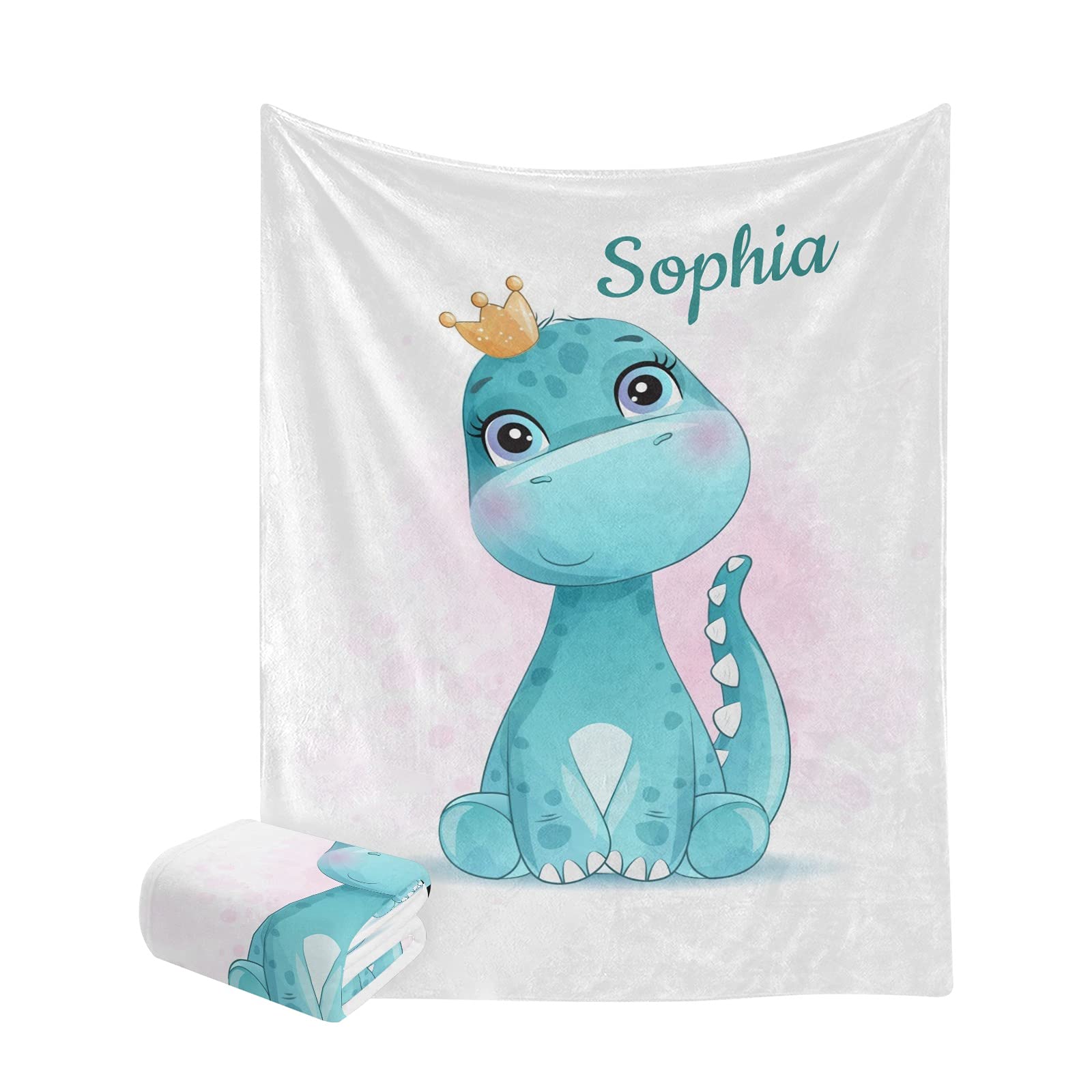 Personalized Dinosaur Baby Blanket - Soft Fleece Swaddling & Nursery Throw for Newborns (30