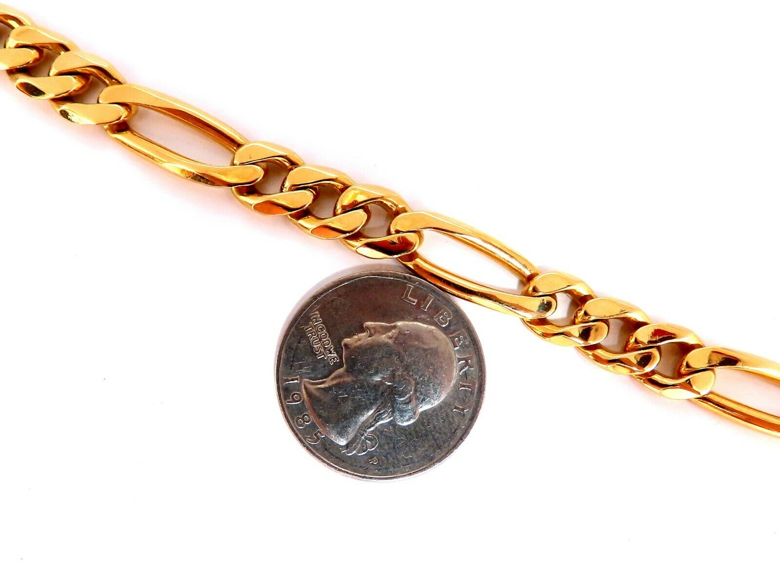 14Kt Gold Figaro Link Bracelet - 8.5 Inch, 8.7mm Width, 29 Grams - Unisex Jewelry for Men & Women - Perfect for Everyday Wear, Gifts & Special Occasions