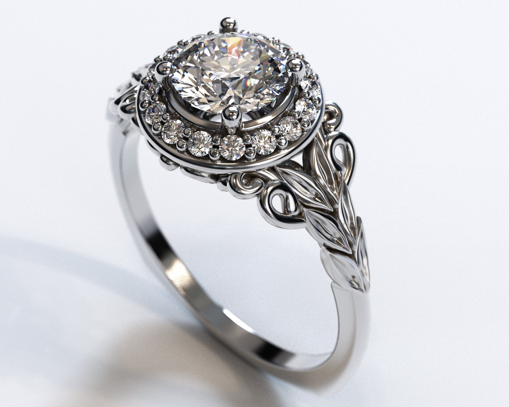 Rose Gold Flower Halo Engagement Ring - Elegant Wedding Band for Proposals, Anniversaries & Romantic Occasions