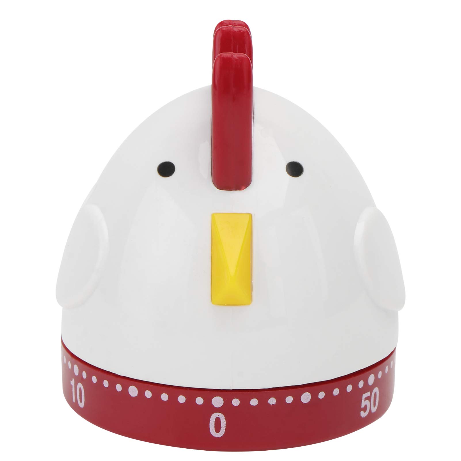 60-Minute Mechanical Kitchen Timer with Loud Alarm - Cartoon Rooster Design Countdown Timer for Cooking, Baking, Teachers Classroom & Time Management (White) - Perfect for Kitchen, Office & School Use