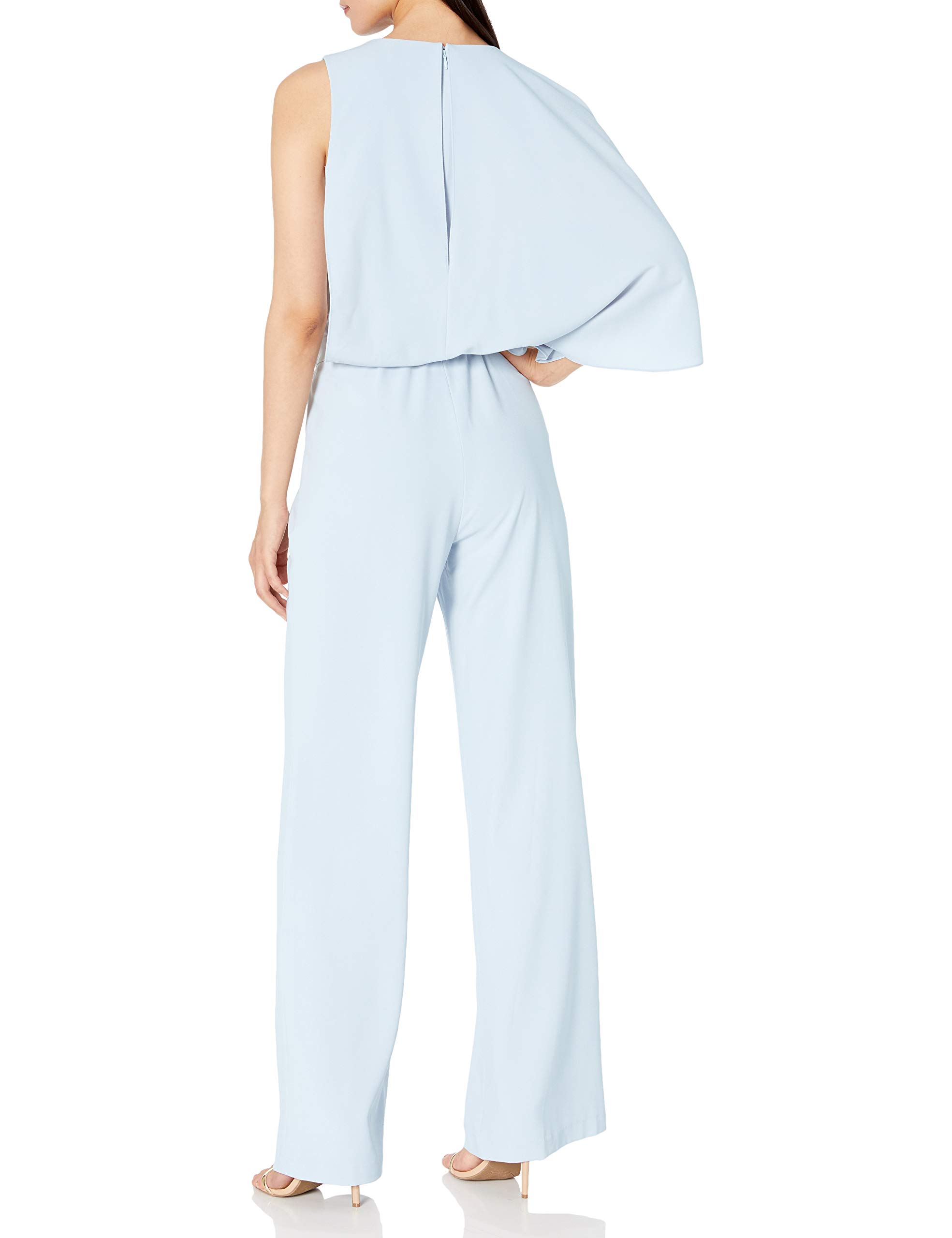 HALSTON Women's Asymmetric Cape Jumpsuit - Elegant One-Piece Romper with Unique Cape Design | Perfect for Evening Parties, Cocktail Events & Special Occasions