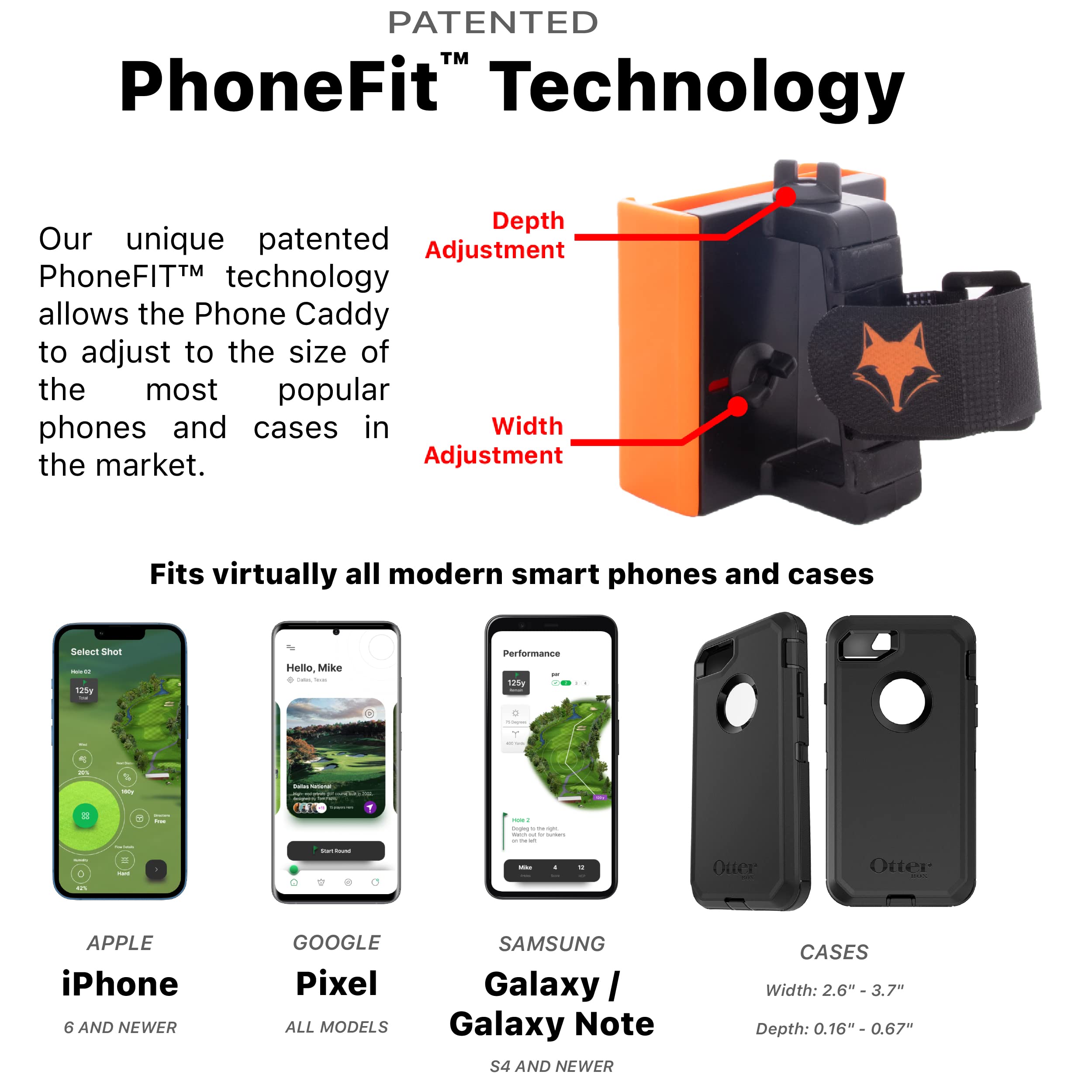 Patriotic Phone Caddy for Golf - Universal Smartphone Holder Compatible with iPhone, Samsung & More - Perfect for Golf Carts, Cars & Home Use