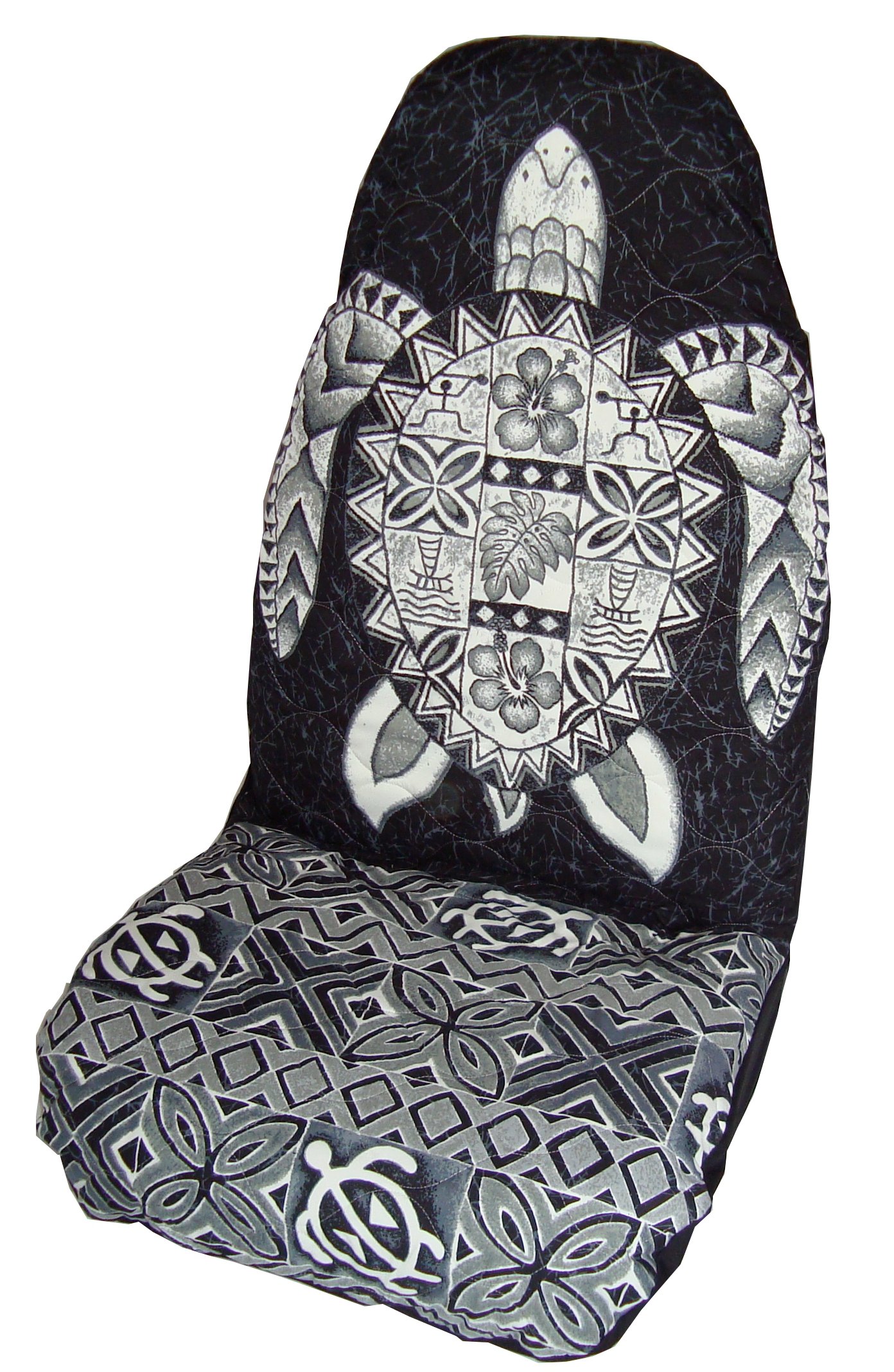 Premium Black Hawaiian Sea Turtle Car Seat Covers - Standard Size Set of 2 for Cars, Trucks & SUVs - Tropical Themed Auto Accessories for Beach Lovers & Hawaii Fans