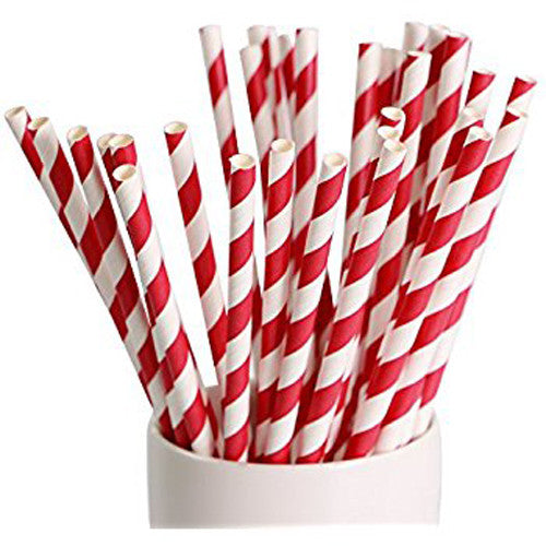 1000 Pack Biodegradable Paper Straws - Red & White Drinking Straws Bulk Wholesale for Birthday Parties, Events, Bistro, Bar, Cafe & Takeaway - Eco-Friendly Disposable Straws for Smoothies, Cocktails & Beverages