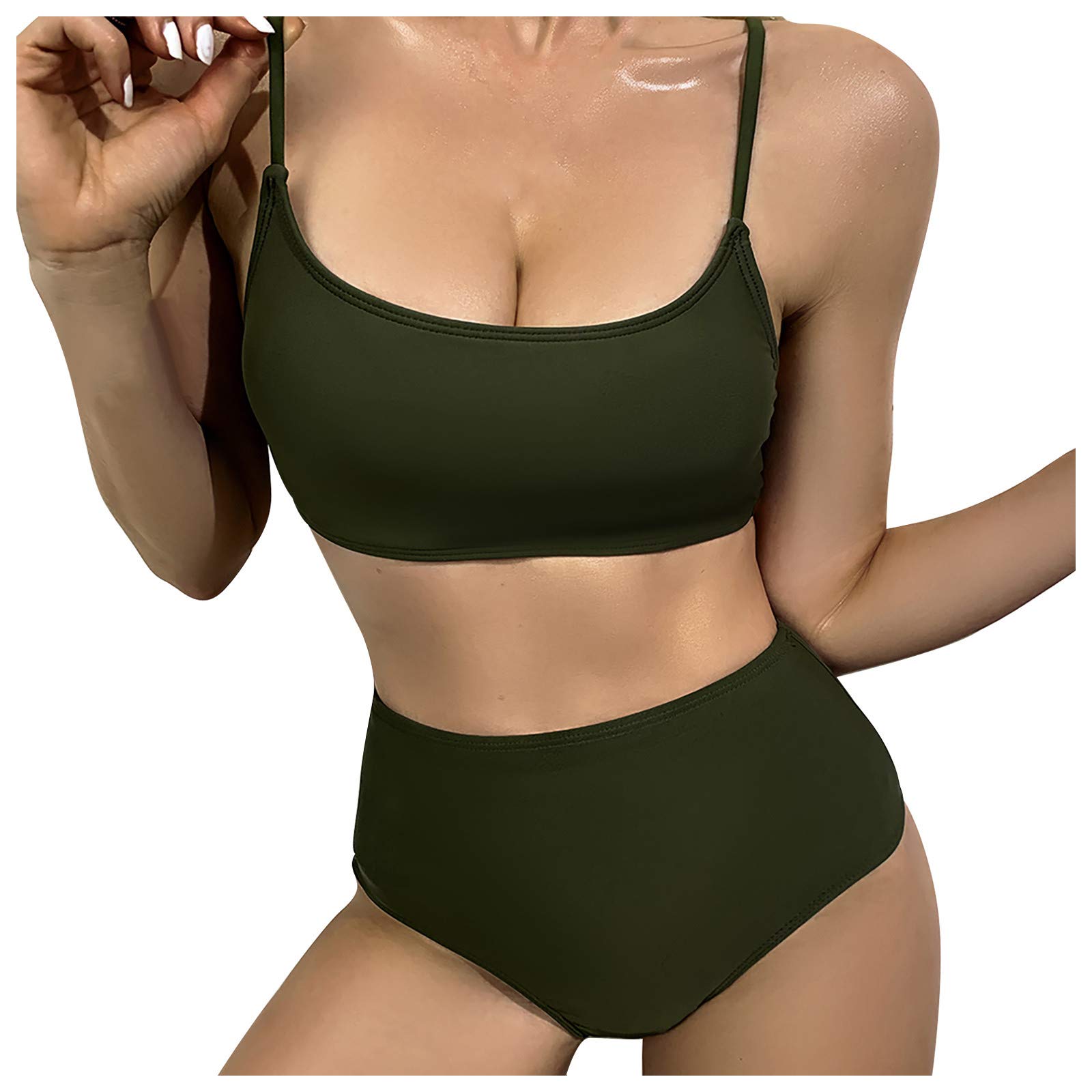 **Women's Modest Swimsuits - High Neck Tankini Swimwear with Skirt, Valentine's Day Swim Dress - Perfect for Beach, Pool & Vacation**