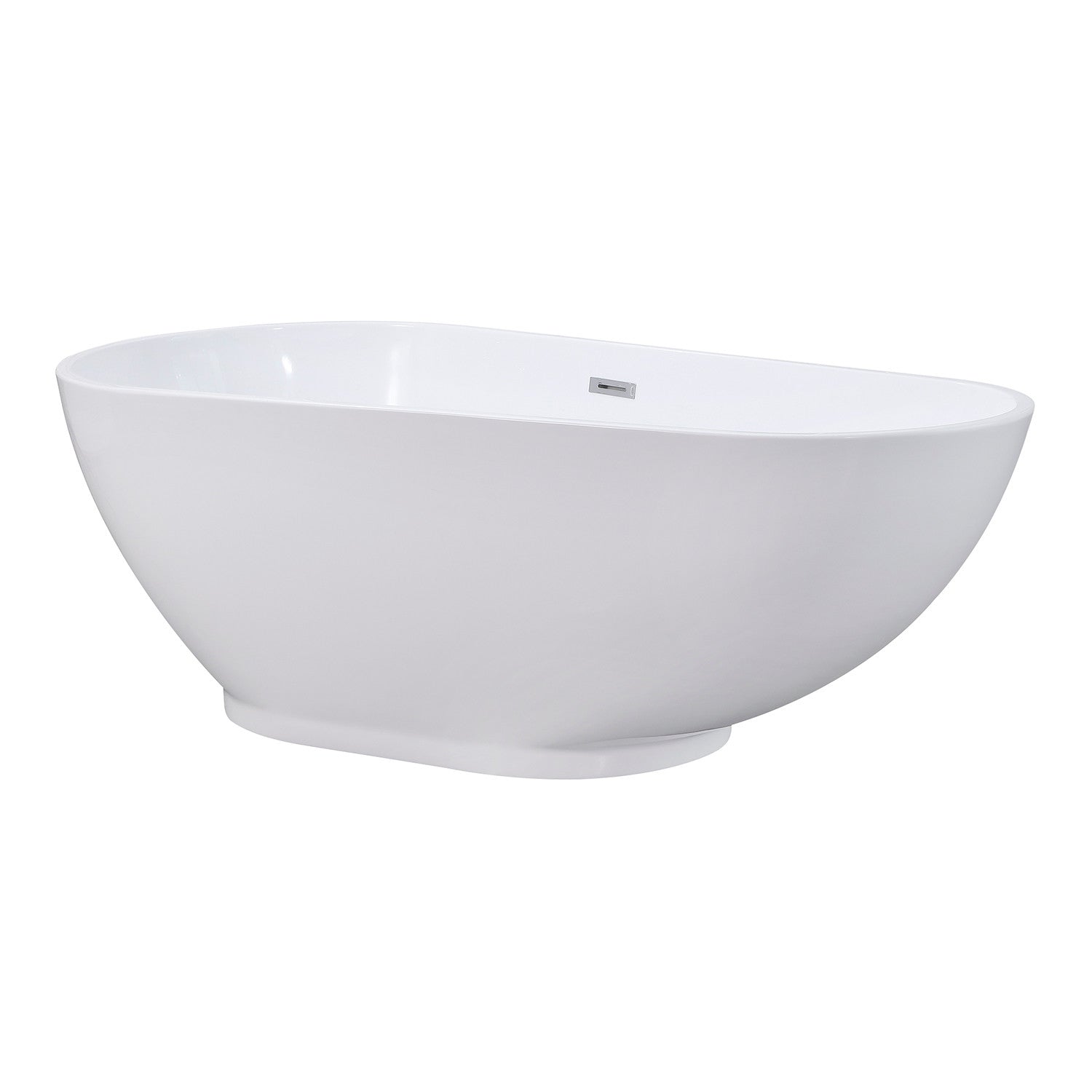 Aqua Eden 69 Inch Acrylic Oval Freestanding Bathtub - Glossy White Double Ended Soaking Tub with Drain | Luxury Bathroom Upgrade for Spa-Like Relaxation at Home