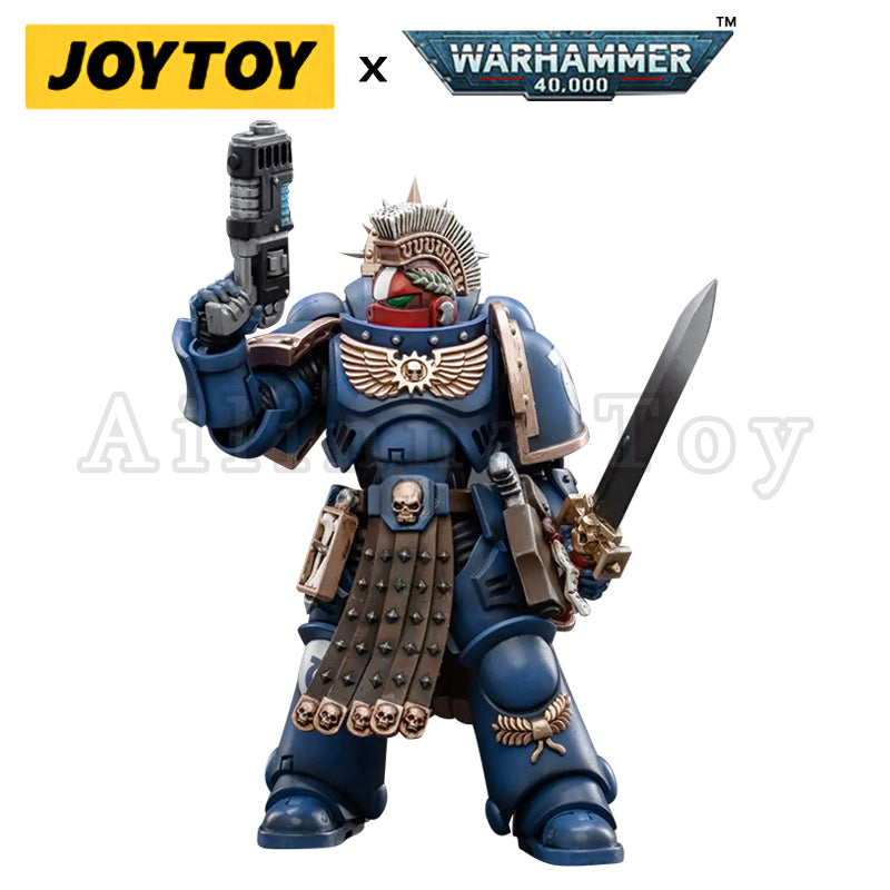 1/18 JOYTOY Warhammer 40K Ultramarines Veteran Sergeant Icastus Action Figure - Collectible Miniature for Tabletop Gaming & Display