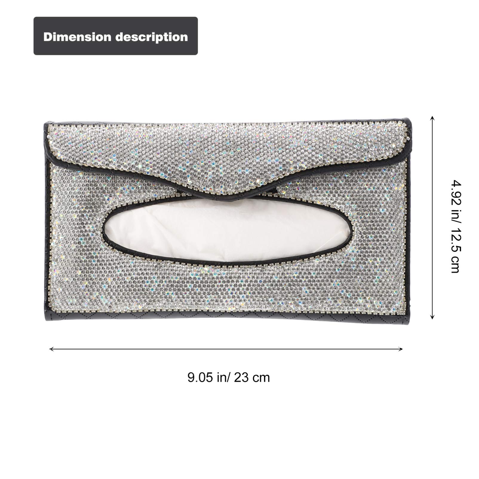 Premium PU Leather Car Tissue Box Holder - Elegant Car Napkin Cover & Sun Catcher Accessory for Women (Miss White Acrylic Set) - Perfect for SUV, Sedan, and Office Desk Organization