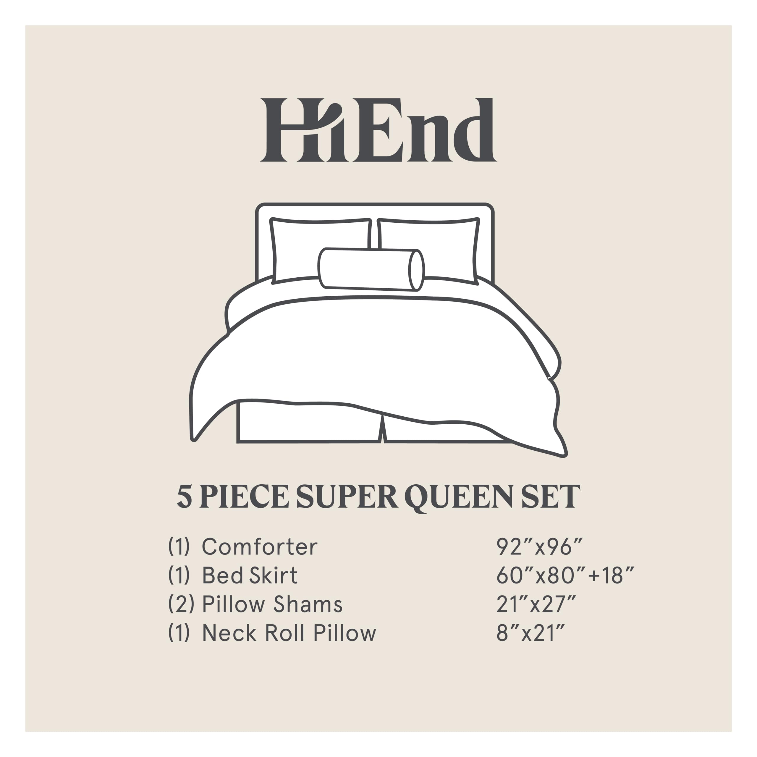 HiEnd Accents Las Cruces II Western Bedding Set - 5 Piece Super Queen Comforter with Cross Embroidery in Tan & Turquoise | Includes Bed Skirt, Pillow Shams & Neckroll | Rustic Southwestern Style for Master Bedroom, Guest Room or Cabin Retreat