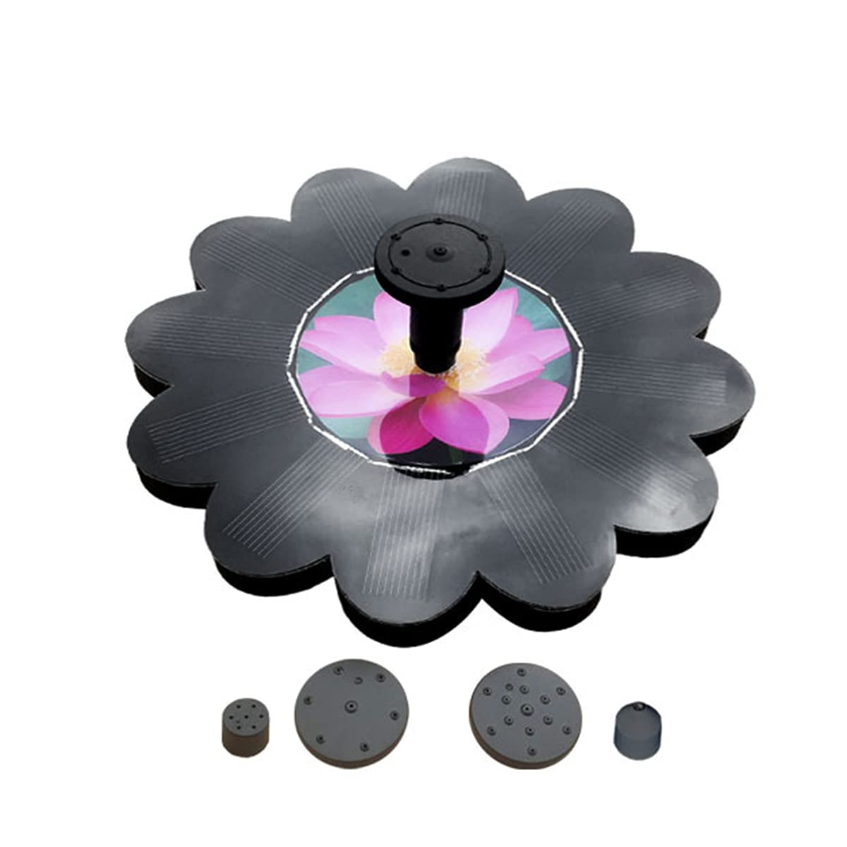1.4W Solar Fountain Pump for Bird Bath, Fish Tank, Garden & Pond - 4 Nozzles, Easy Install, Battery-Free - Perfect for Outdoor Decor & Water Features