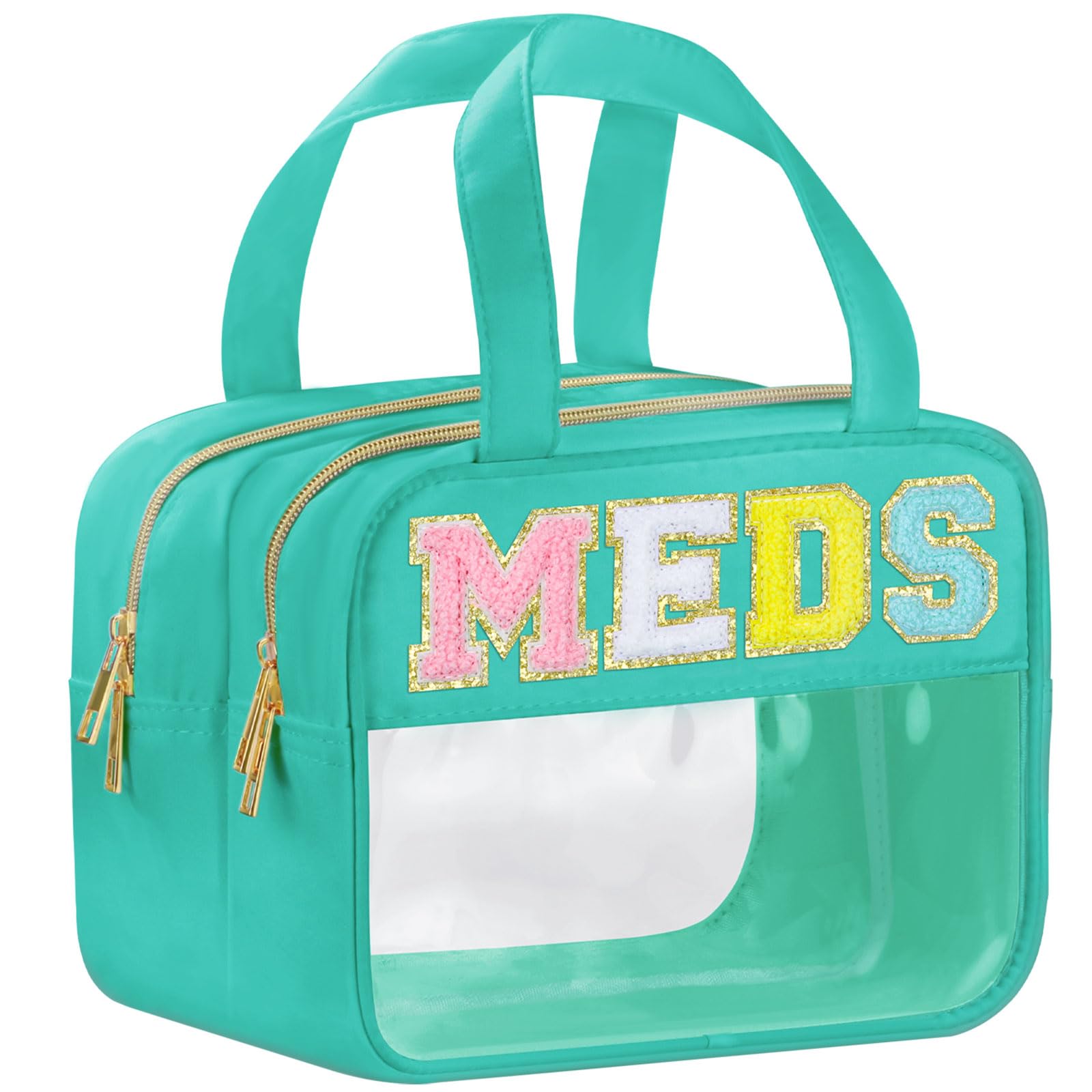 Waterproof Clear Travel Toiletry Bag for Women - Green Cosmetic & Medicine Storage with Zipper - Perfect for Travel & Daily Use